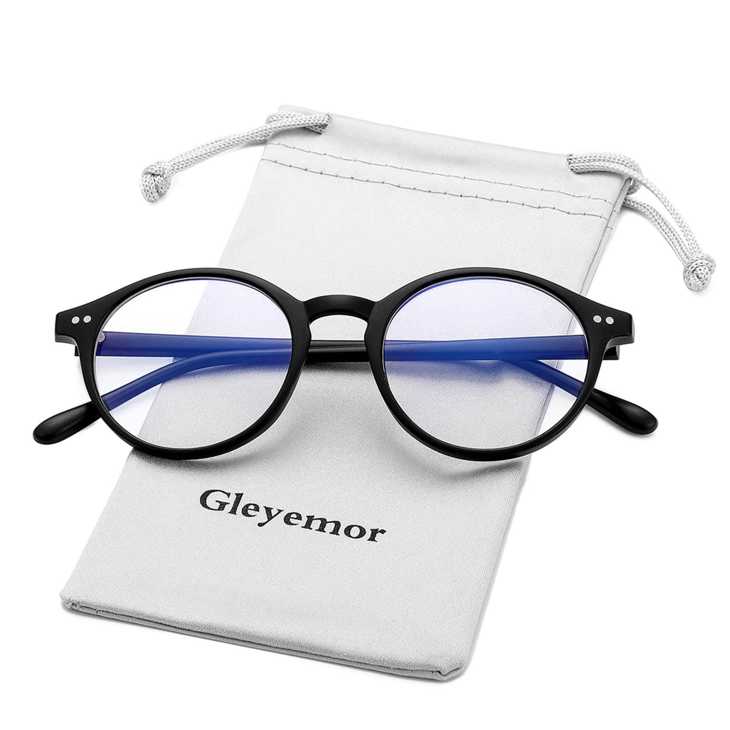 Gleyemor Blue Light Glasses for Men Women, Vintage Round Frame Computer Eyeglasses