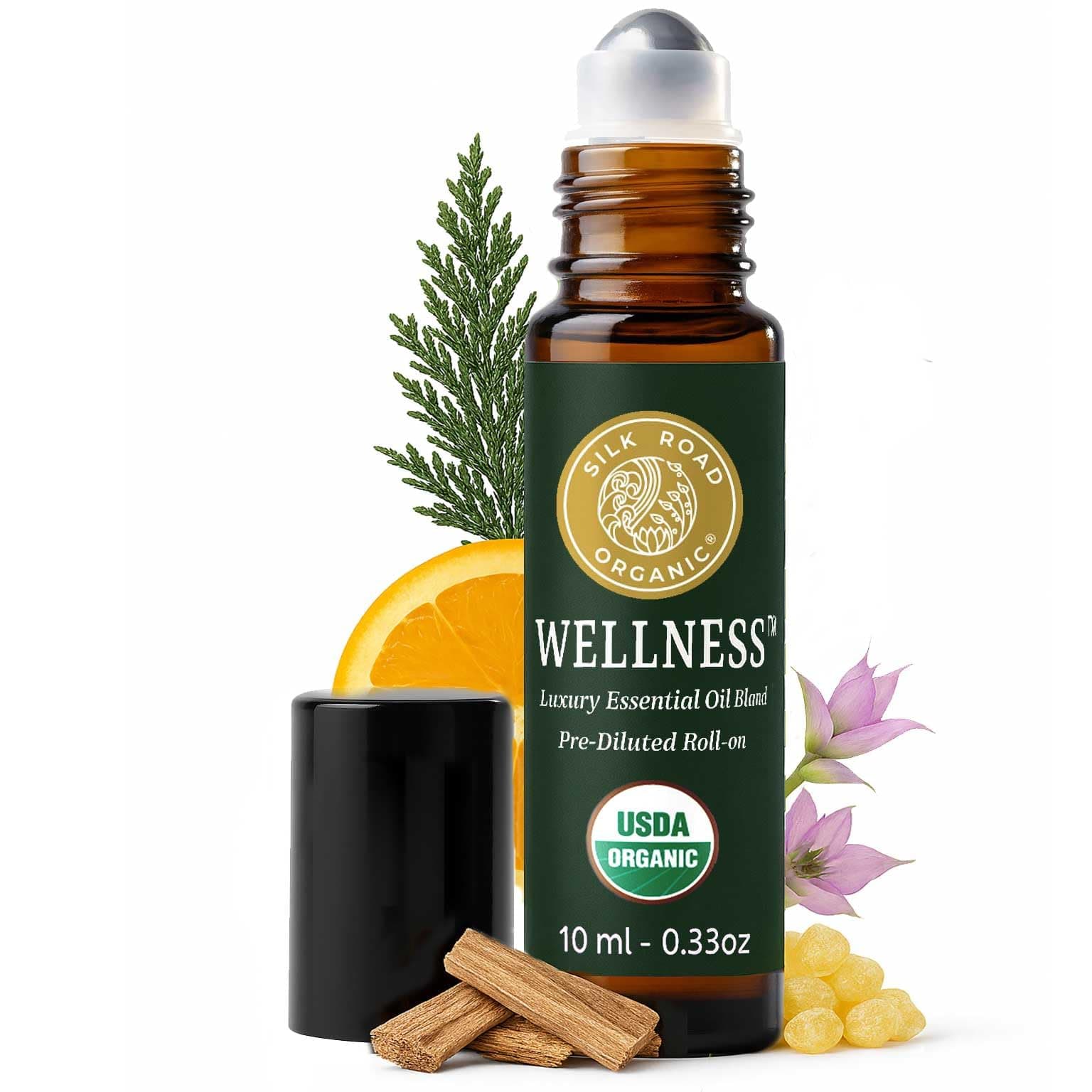 Silk Road Organic Wellness Essential Oil Vitality Blend Roll On for Overall Health, Immunity, Balance, Achy Joints & Muscles – USDA Certified Aromatherpy, 10ml Roller