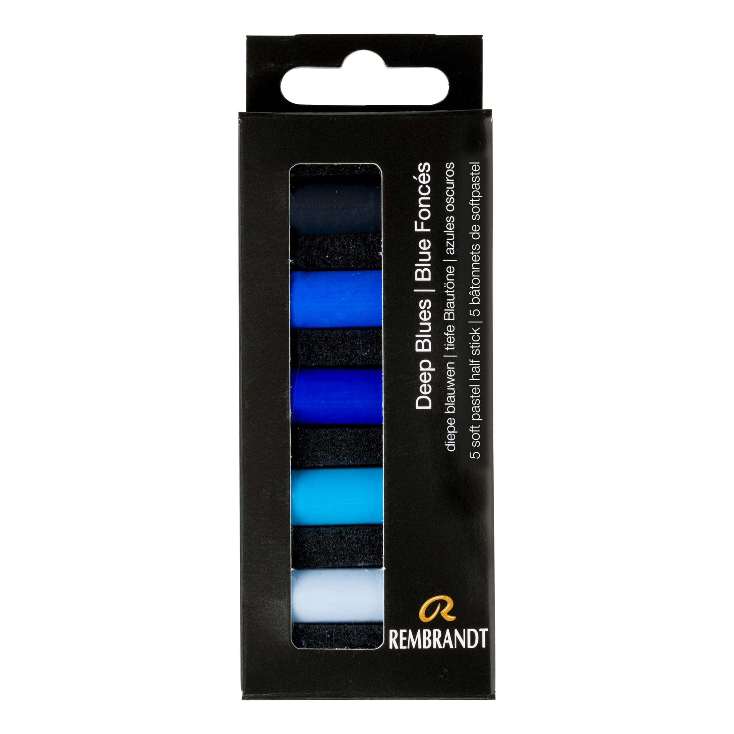 Soft Pastel Micro Set, 5-Piece Half Sticks, Deep Blues