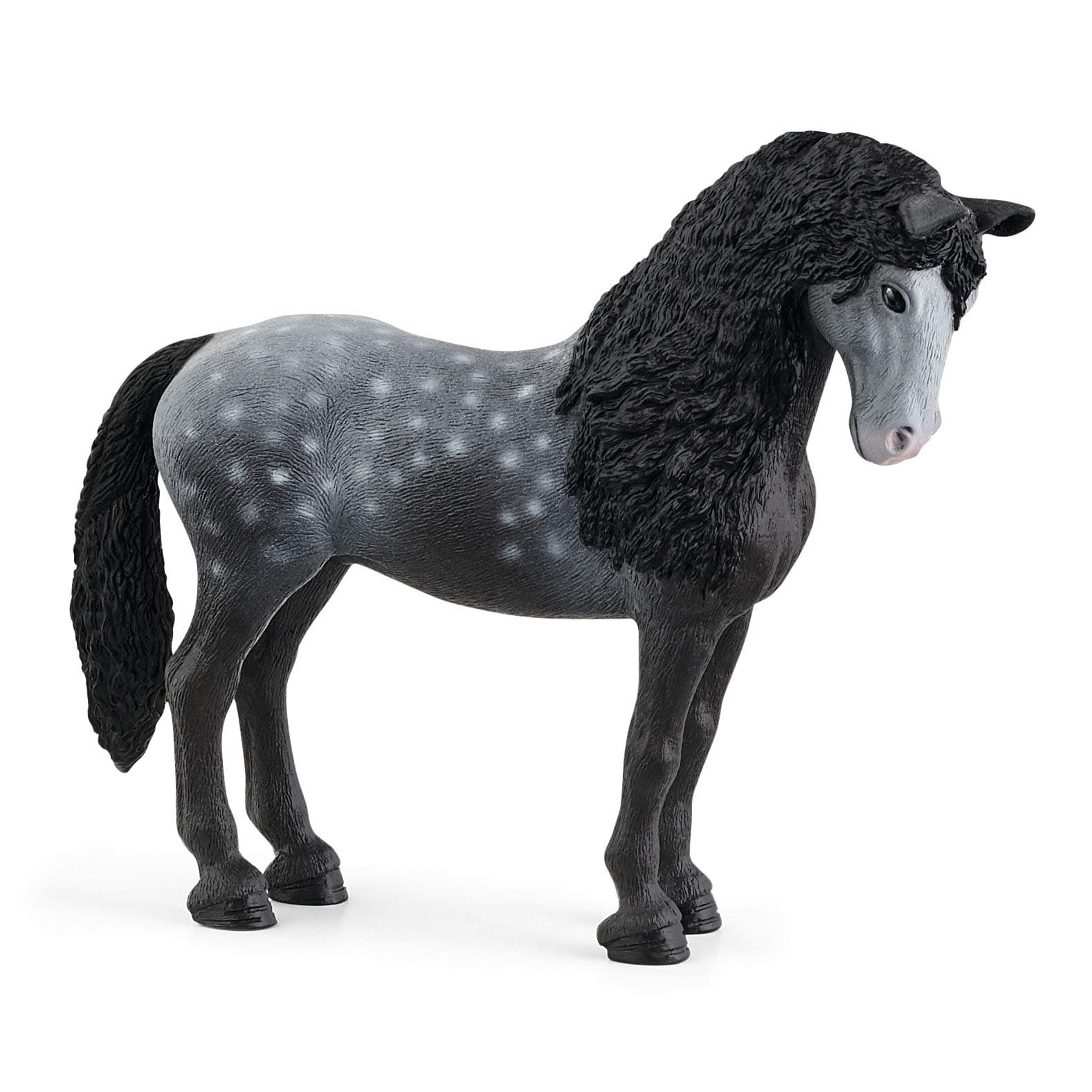Horse Club Pura Raza Española Stallion Mare Figurine - Detailed Horse Toy with Dappled Gray Coat, Durable for Education and Imaginative Play for Boys and Girls, Gift for Kids Ages 5+