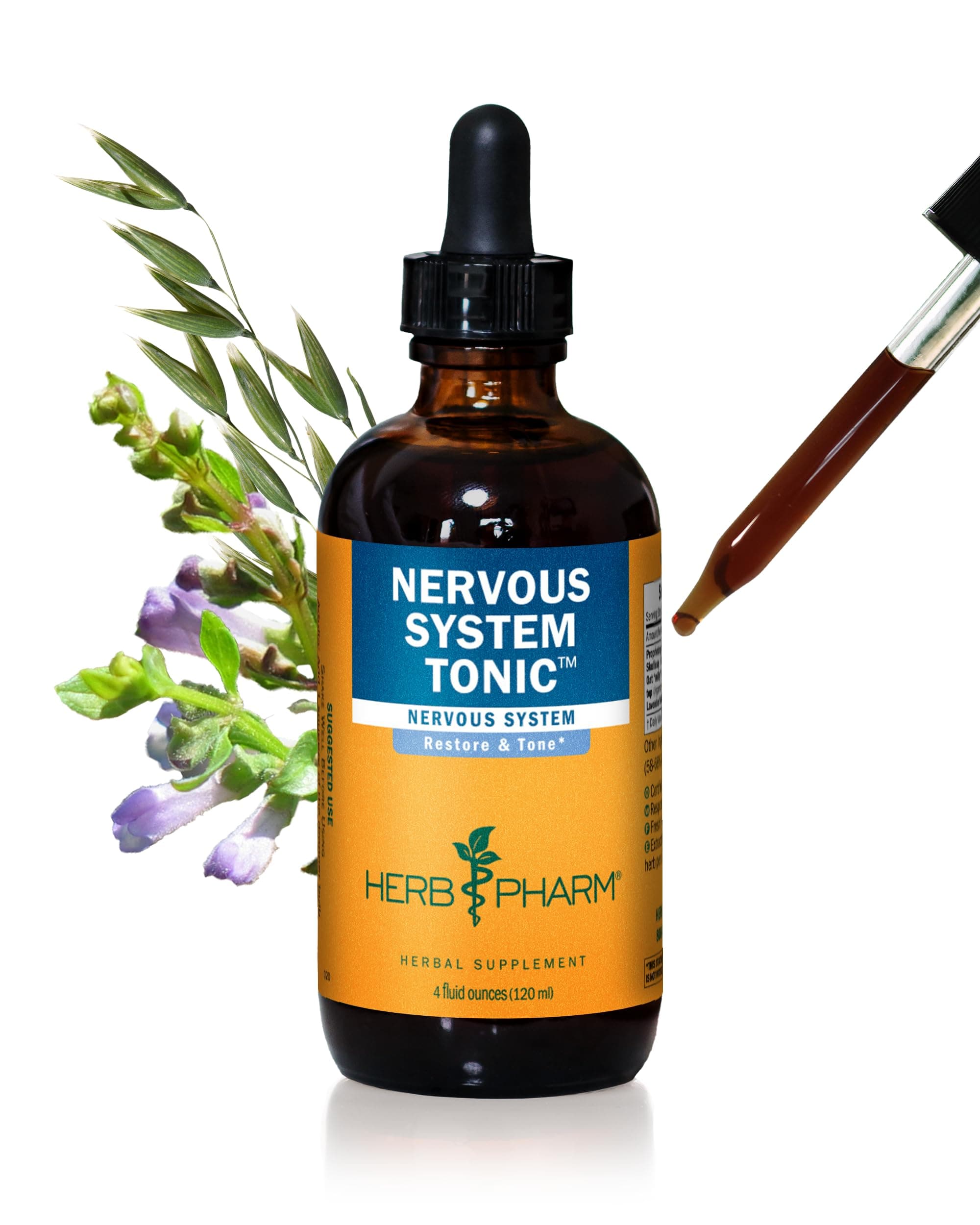 Nervous System Tonic Liquid Herbal Formula to Strengthen and Calm the Nervous System - 4 Ounce