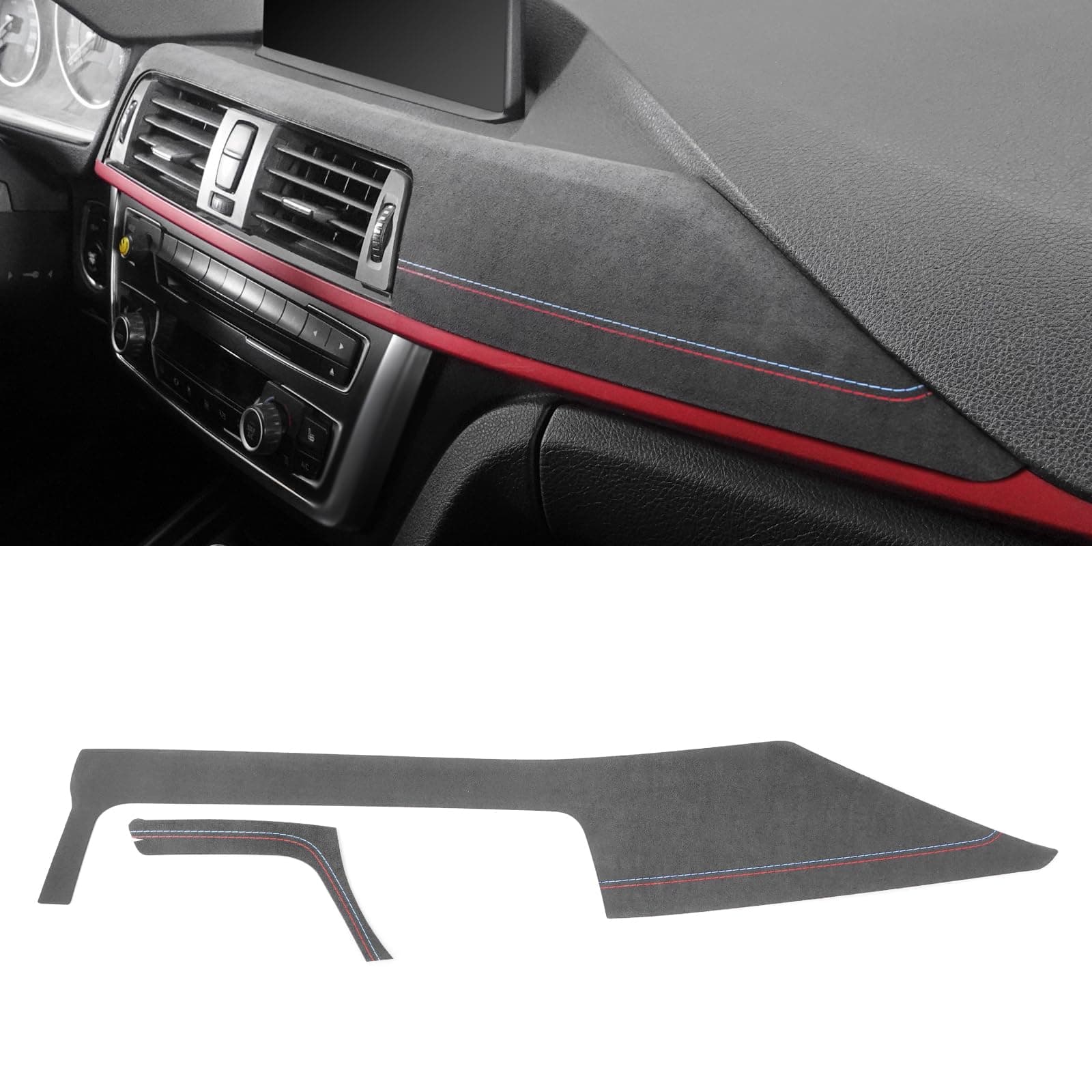 Betterhumz for Alcantara Car Dashboard Panel Trim Cover for BMW F30 F31 F32 F36 F34 3 4 Series 2013-2019 Center Console Dash Sticker Car Styling Tuning Accessories
