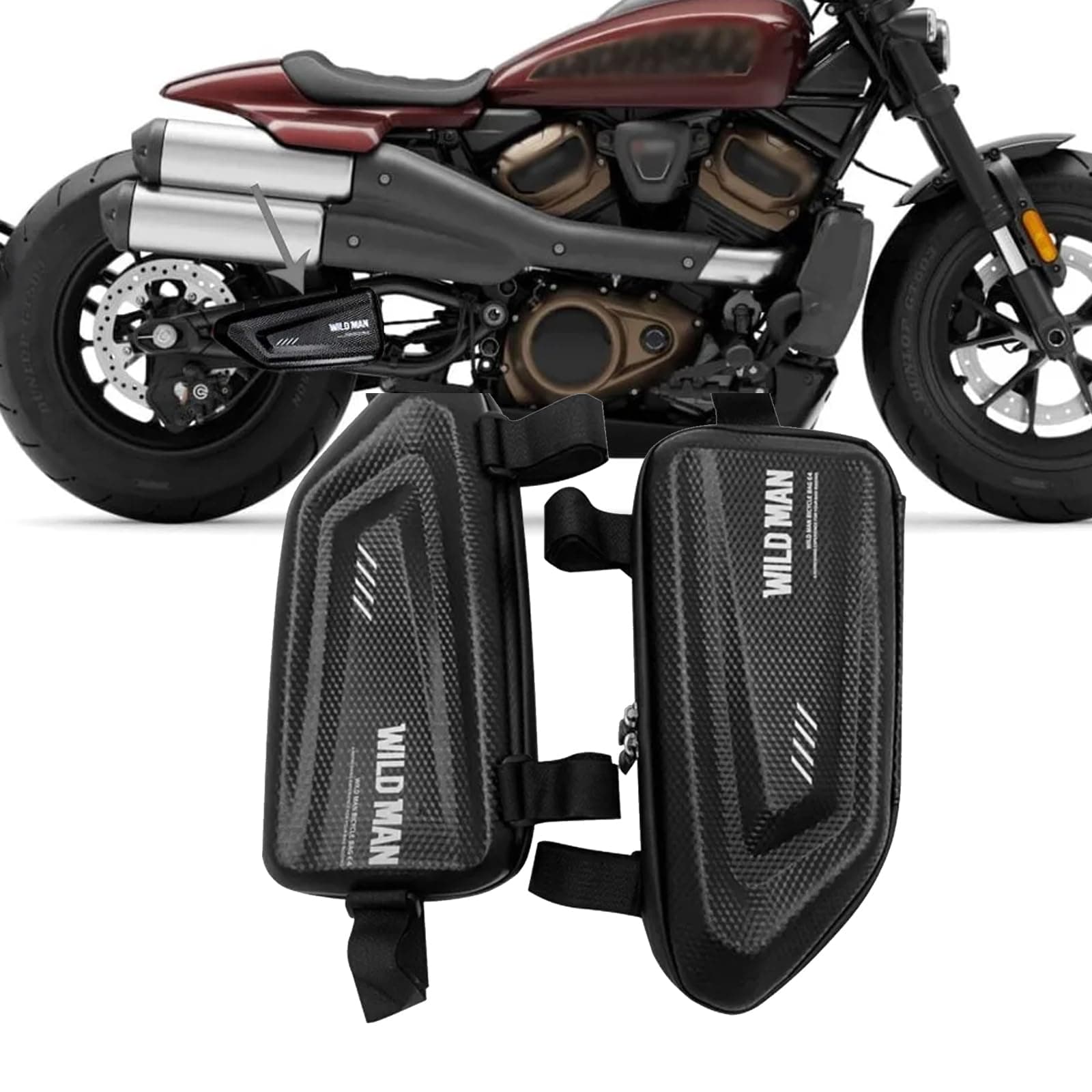 for Sportster S RH1250 1250S 2021-2022 2023 2024 Motorcycle Modified Side Bag Waterproof Triangle Side Bag Hard Shell Bag Motorcycle Accessories