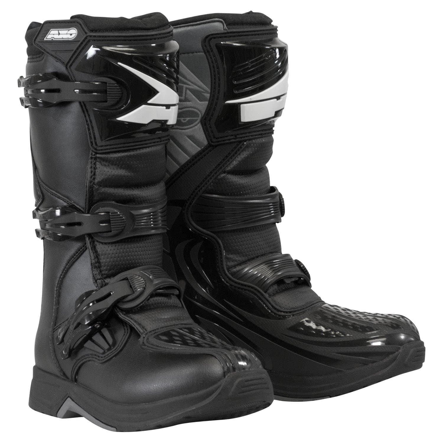AXO unisex-child Drone Youth Boots (Black, Size 2)