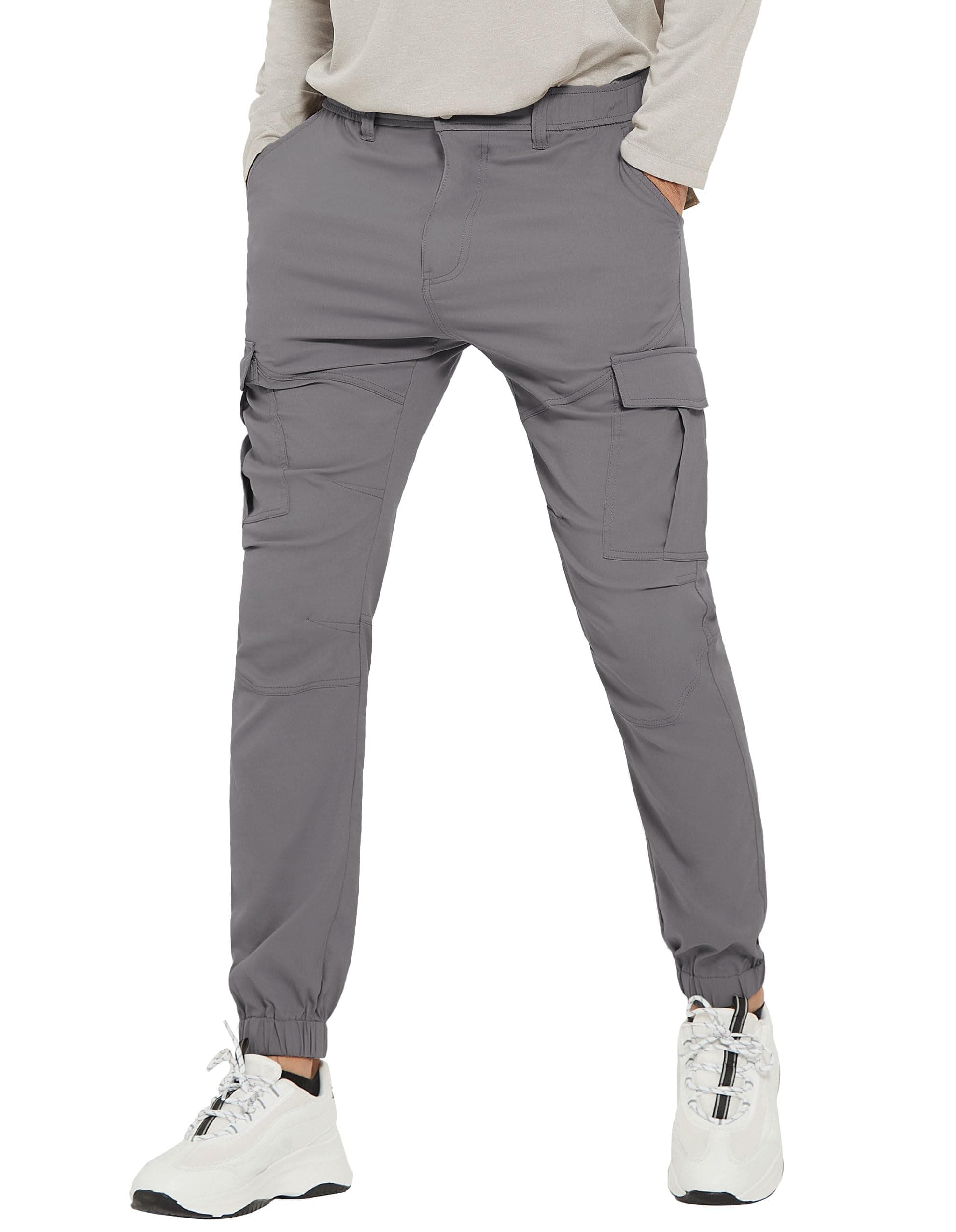 Men's Cargo Pants, Tapered Hiking Joggers, 4-Way Stretch Water Resistant Quick Dry Breathable Lightweight 28/30/32/34''