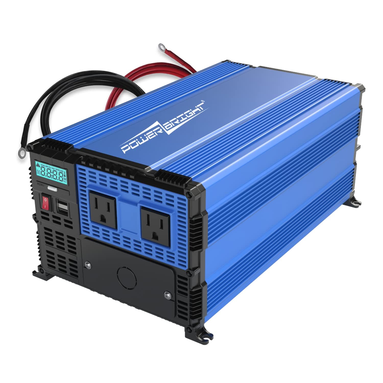 PowerBright 3000 Watts Power Inverter 12V DC to 120V AC Converter for RV, Truck, Off-Grid Inverter, Easy to Install Car Inverter, Dual 110V AC Outlets - Installation Kit Included - ETL Approved