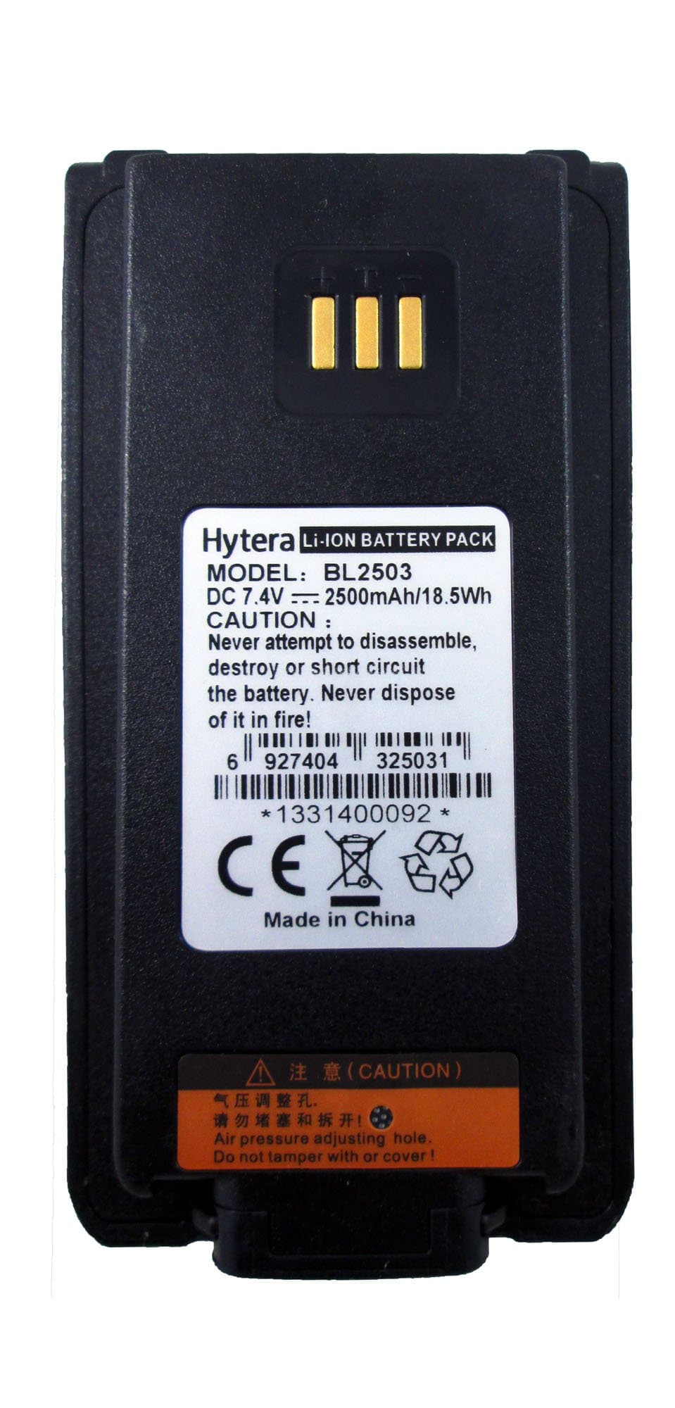 Hytera BL2503 high Capacity 2500 mAh IP67 Water Submersible Battery for DMR PD Series radios