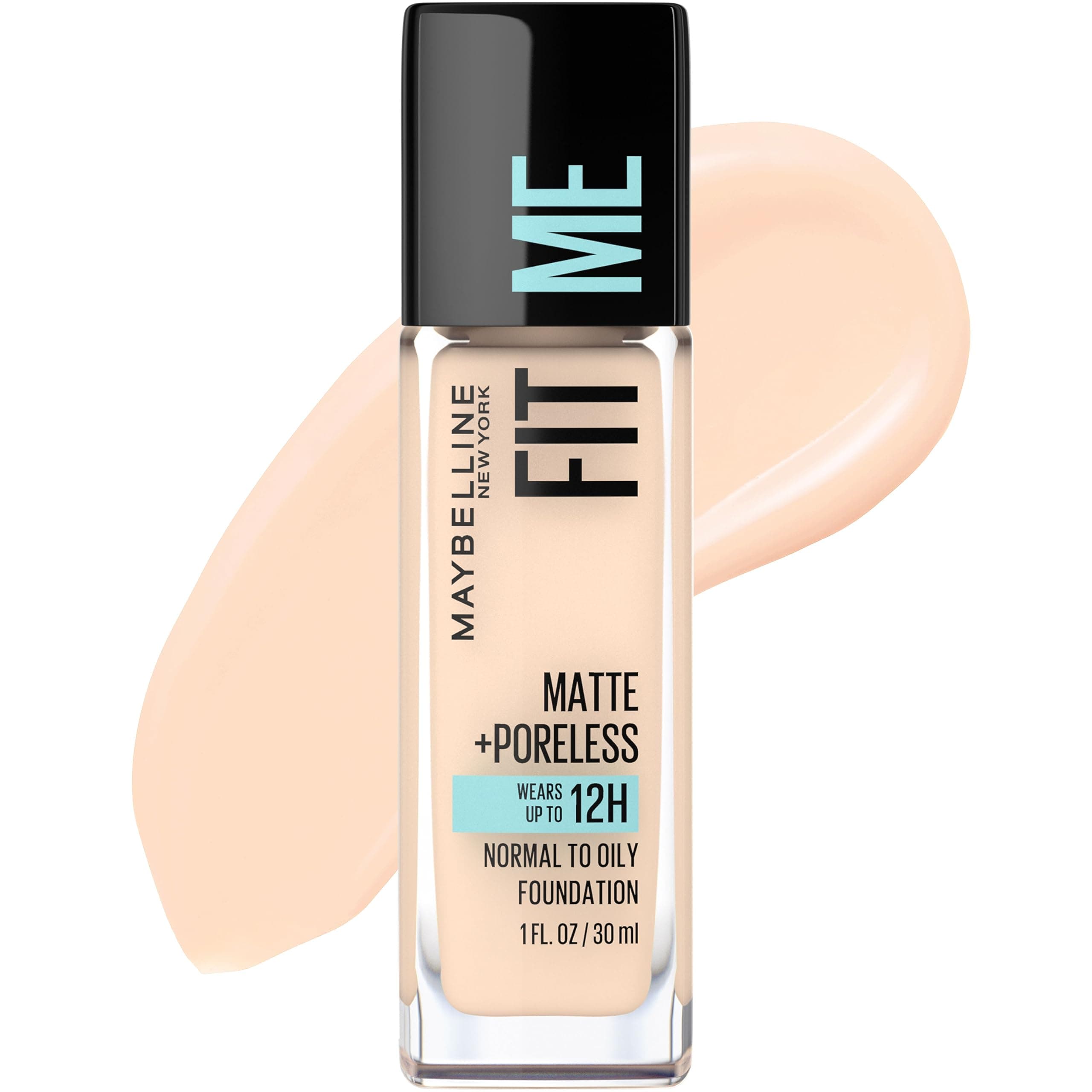 Maybelline Fit Me Matte + Poreless Liquid Oil-Free Foundation Makeup, Fair Ivory, 1 Count (Packaging May Vary)