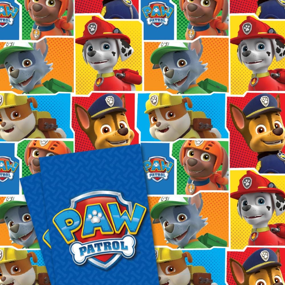 Official Paw Patrol 2 sheet and 2 tag Gift Wrap Pack