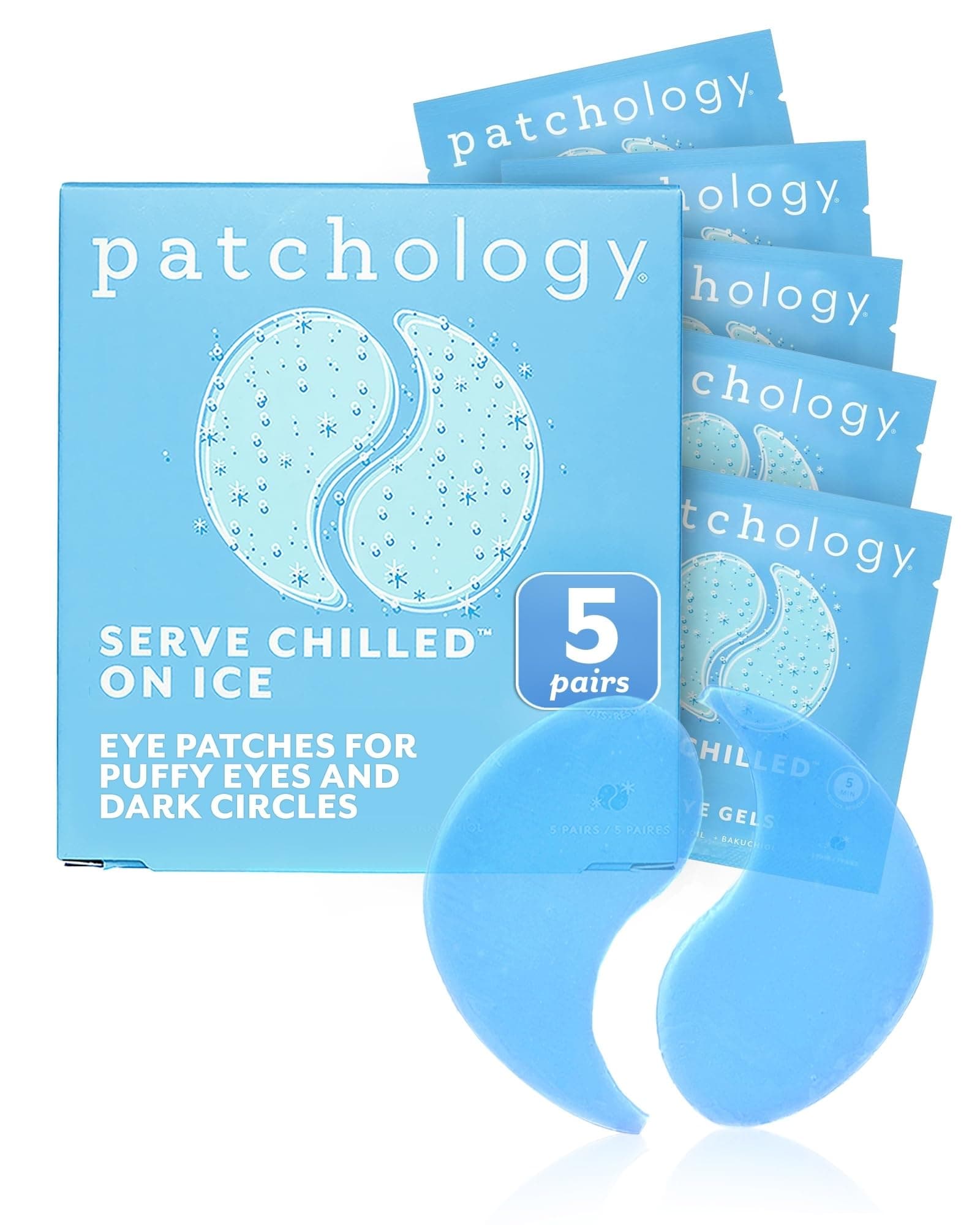 Serve Chilled Eye Gel - On Ice by Patchology for Unisex - 5 Pair Patches