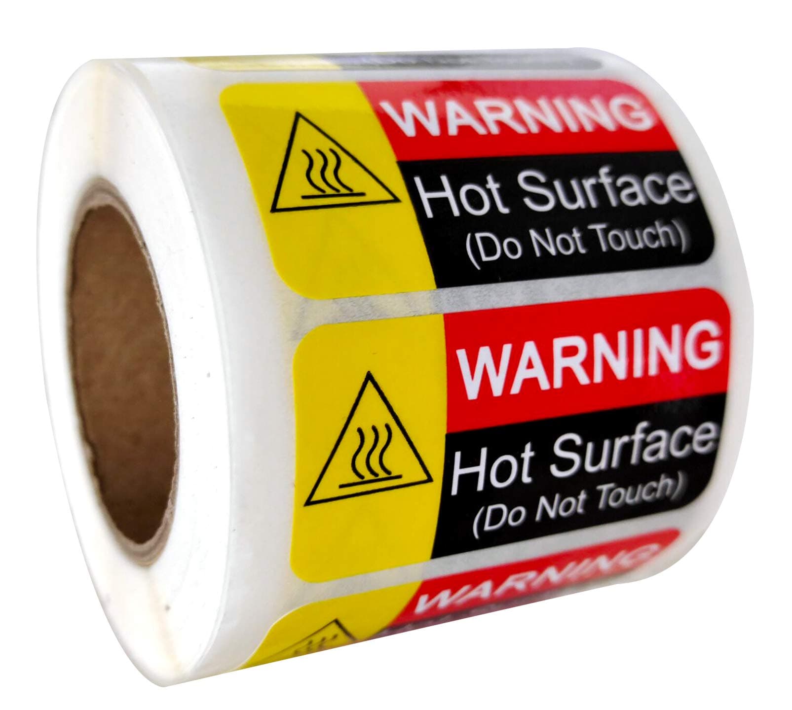 wootile 1 x 2 Inch Hot Surface Warning Labels Do Not Touch - Waterproof Fluorescent Red Hot Stickers 500 Danger Safety Warning Sign Vinyl Label Adhesive Hot Warning Labels