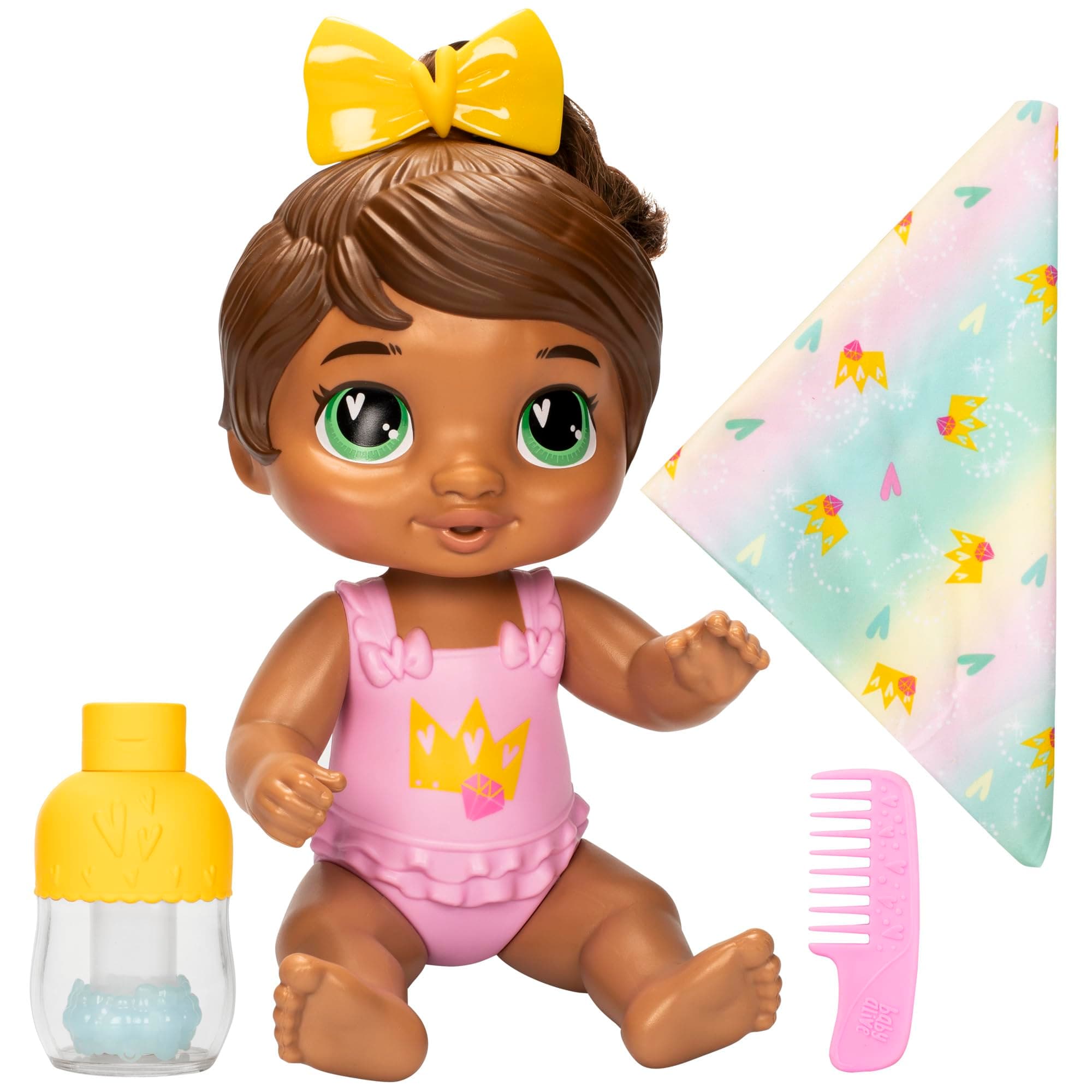 Shampoo Snuggle Sophia Sparkle Brown Hair 11 Inch Water Baby Doll Playset, Toys for 3 Year Old Girls & Boys & Up