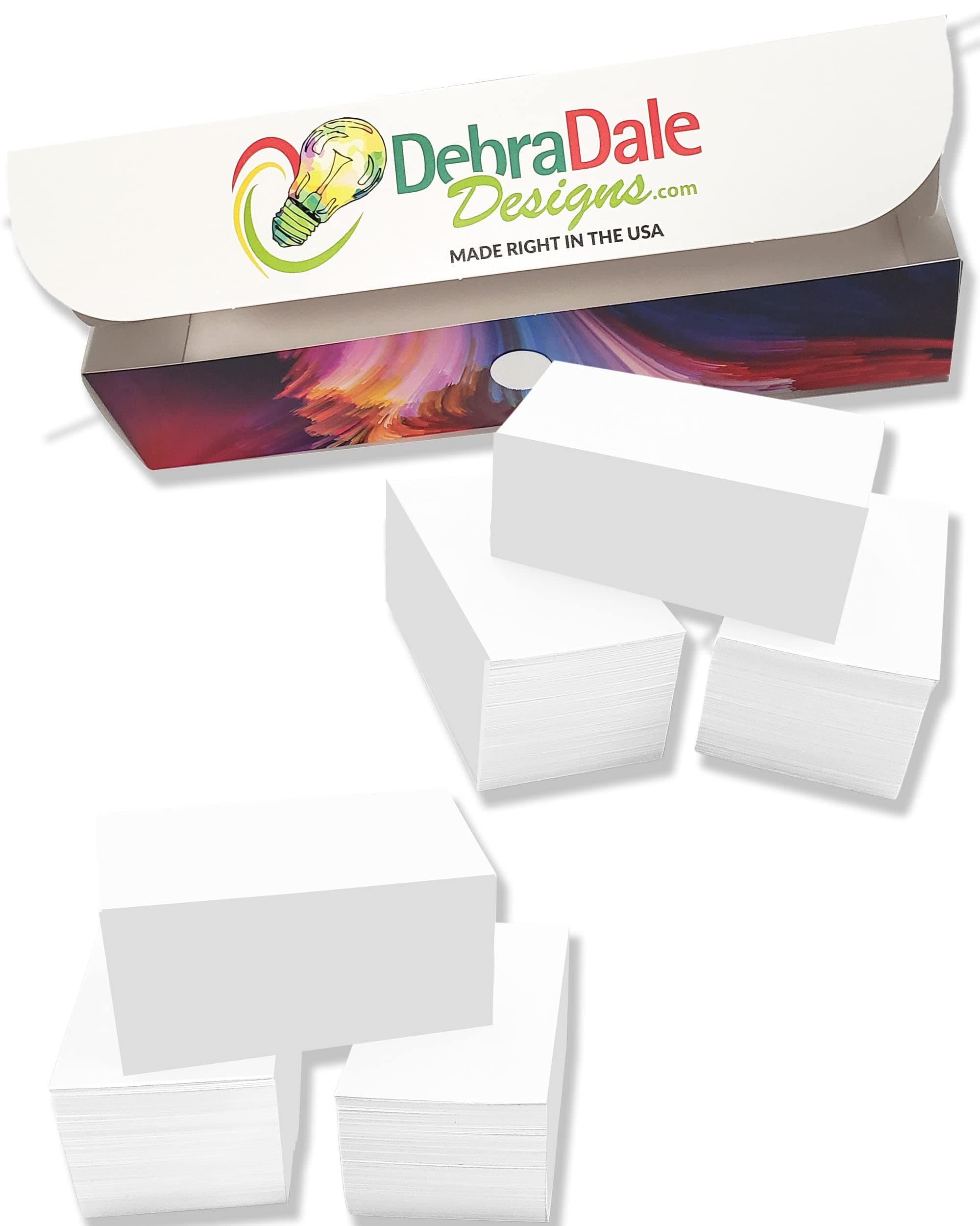 Debra Dale Designs White Mini Index Cards – 1,000 Count Blank Unpunched Cards – Unruled Durable Cardstock – USA Made