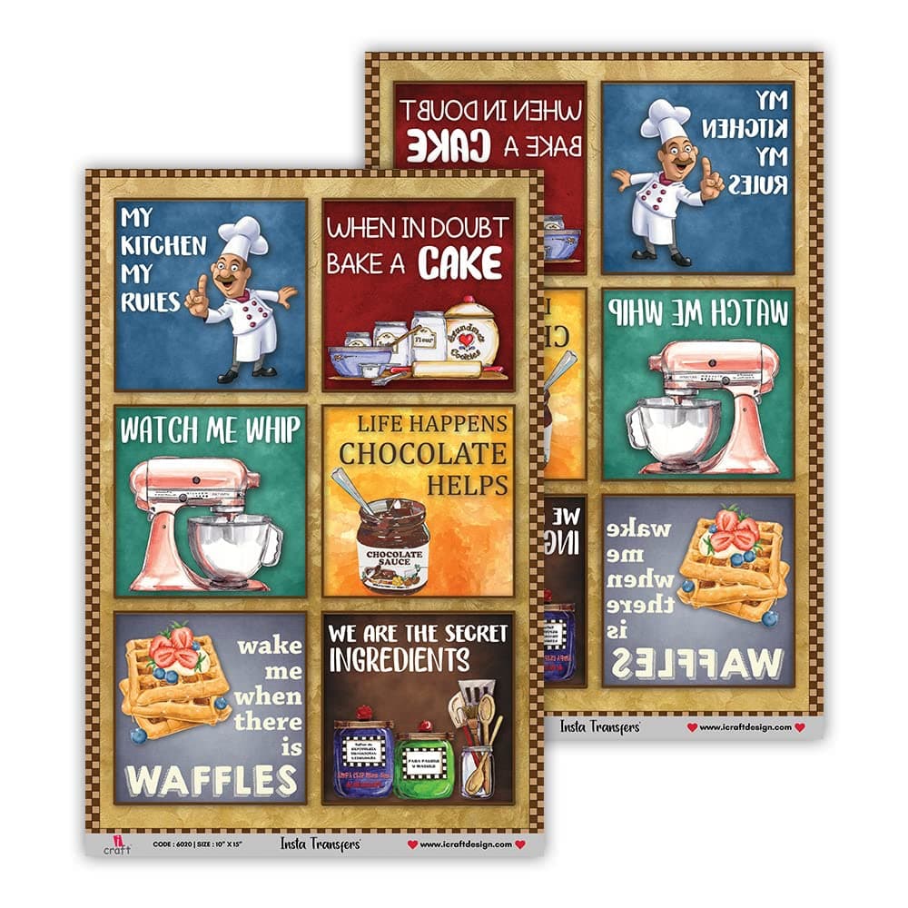 iCraft Water Transfer Sheet -6020 | Image Transfer| Insta Transfers' | DIY Art | Craft | Scrapbooking | Home Decoration (Pack of 1 Pc)