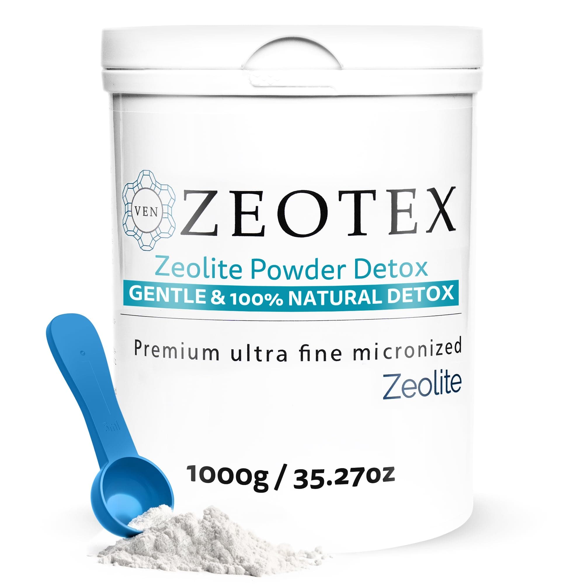- 1000g Zeolite Detox Powder – Clinoptilolite Supplement for Full Body Cleanse, Gut Health, Energy, Immune & pH Support | Natural Mineral