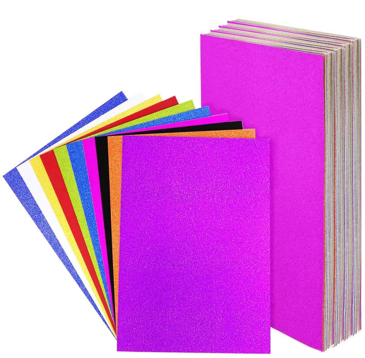 UPlama 40PCS Ultra Glitter Cardstock Heavy Paper 250gsm A4 Size Creative Handmade Decorative Card For DIY Gift Box Wrapping Birthday Party Decor Scrapbook,10 Colors 250gms