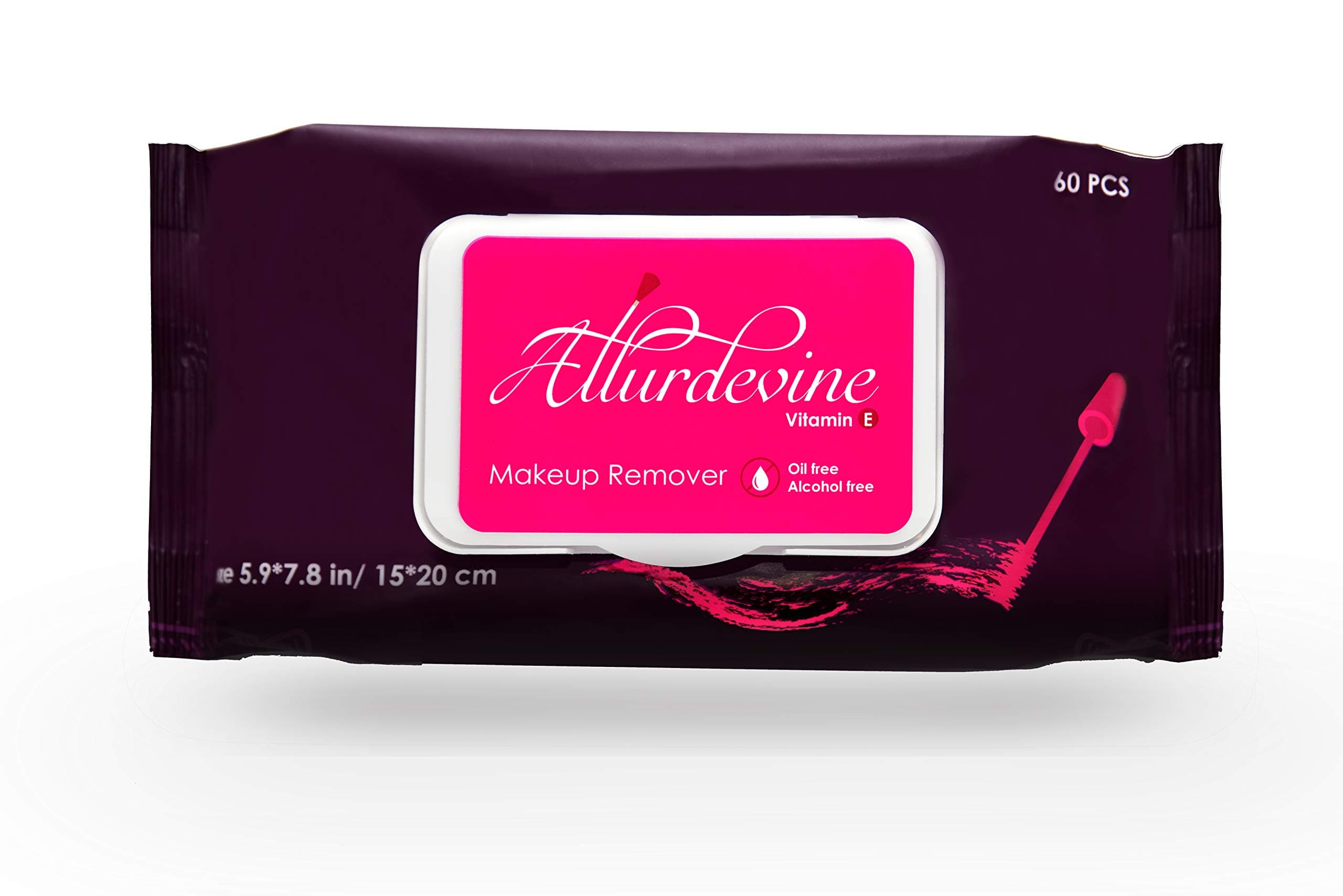 ALLURDEVINE- Makeup Remover Face Wipes60 count - - Cleans, Hydrates & Nourishes - For All Skin Typesincl. Sensitive Skin - Best Eye Make Up Cleanser - Dissolves Waterproof Mascara - Oil Free