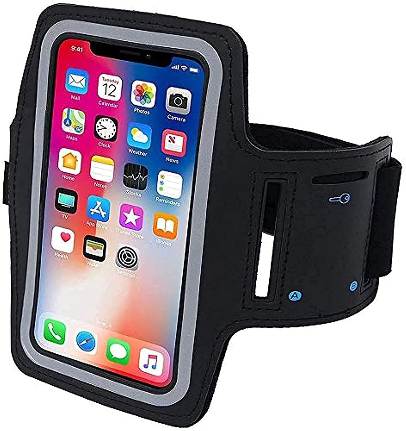 MARGOUN Cell Phone Armband Case for iPhone 11 pro max/xs max / 7 plus / 8 plus Adjustable Elastic Band and Key Slot, Running Arm Band Sports Phone Arm Case Holder for Jogging, Gym Workouts (black)