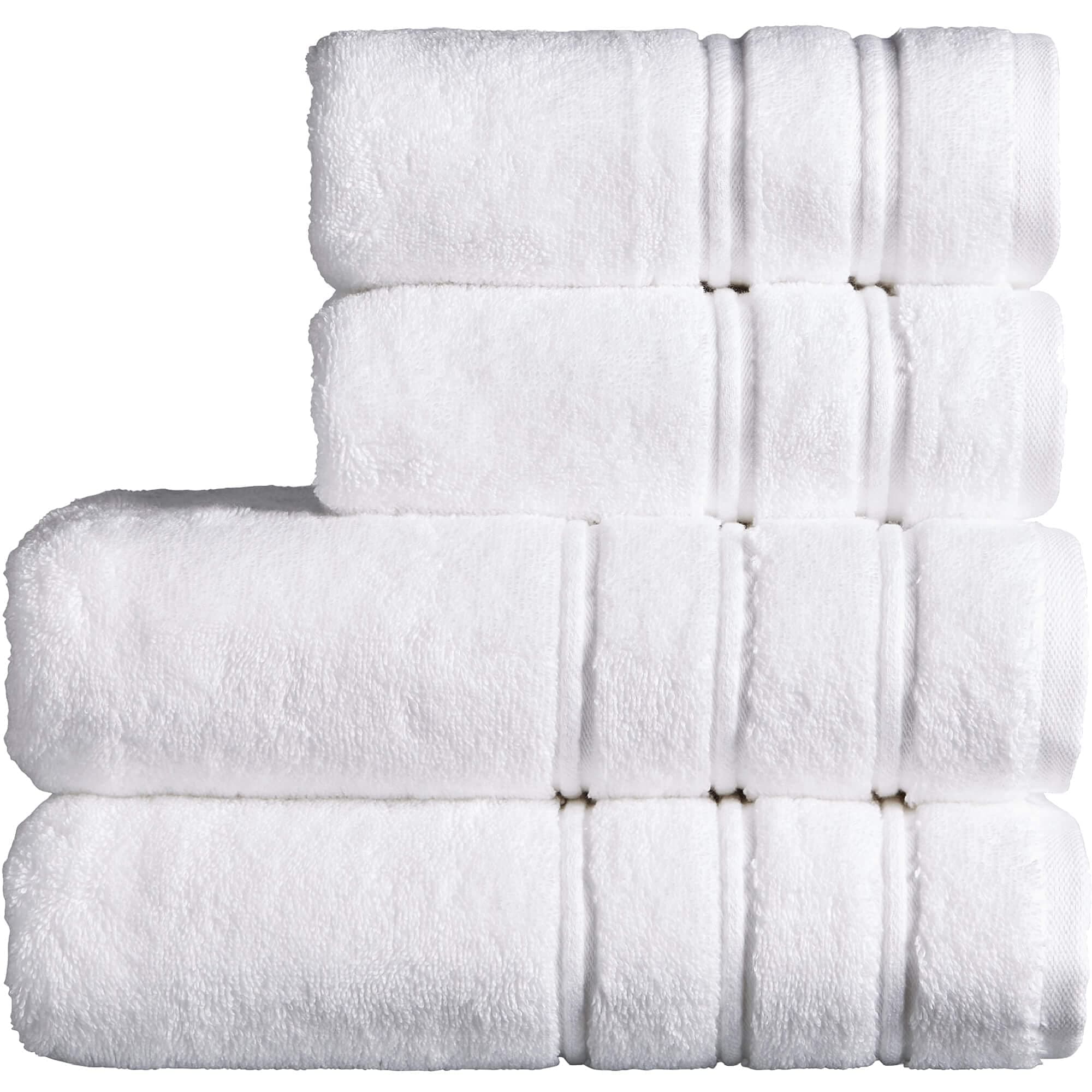 – Antalya Large Bath Towels | Set of 4 | 100% Turkish Cotton | 600GSM | Soft Plush Luxury Towel Set | 2 Bath Towels 2 Hand Towels | Quick Dry | White