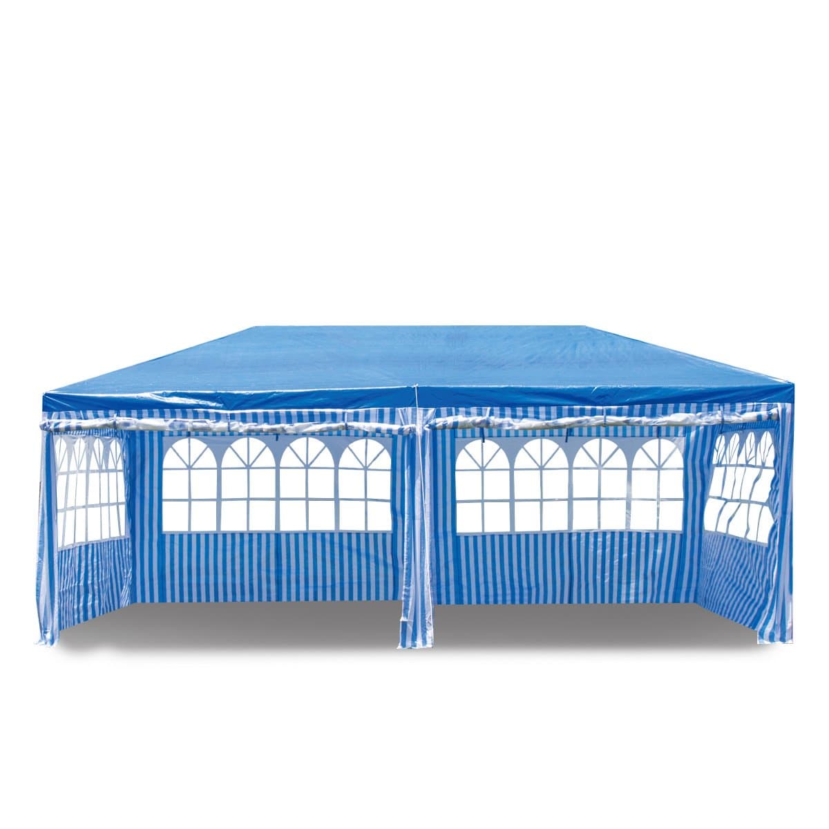 XH Gardenlife Waterproof 3 x 6m PE Gazebo Marquee Awning Party Tent Canopy PE Power Coated Steel Frame Blue