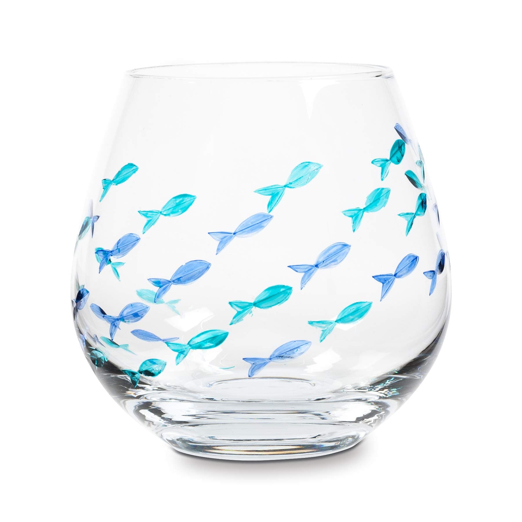 Abbott Collection, Goblet Stemless Fish Green Blue