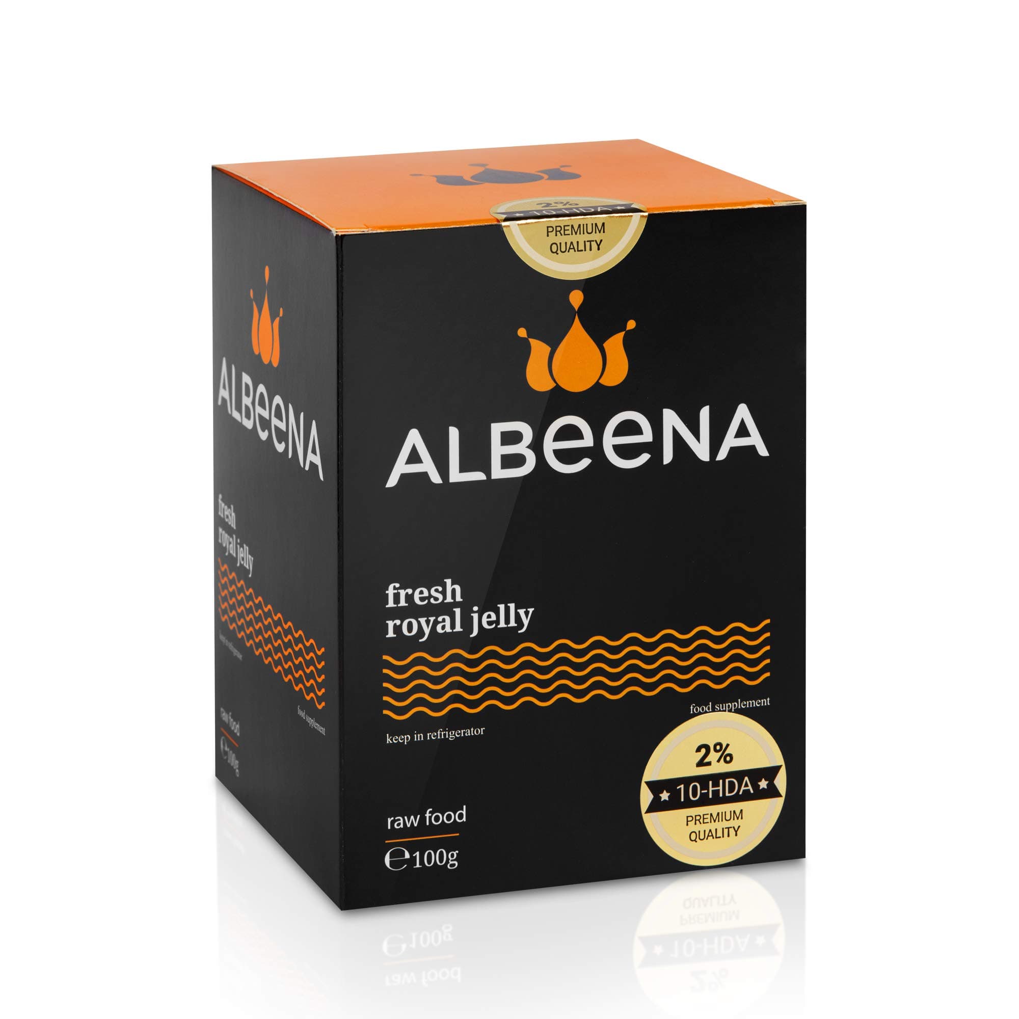 ALBEENA Pure Fresh Royal Jelly 100g - 100% Natural, Gluten Free, Non-GMO Royal Jelly- Comes in Isothermal Box Plus Free Dosing Spoon