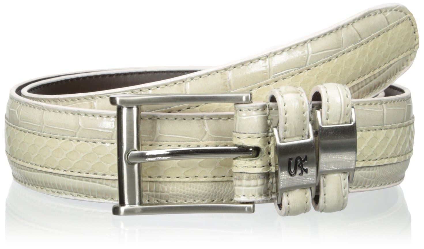 Stacy Adams Men's 32mm Genuine Leather Lizard Skin Print Belt With Buckle