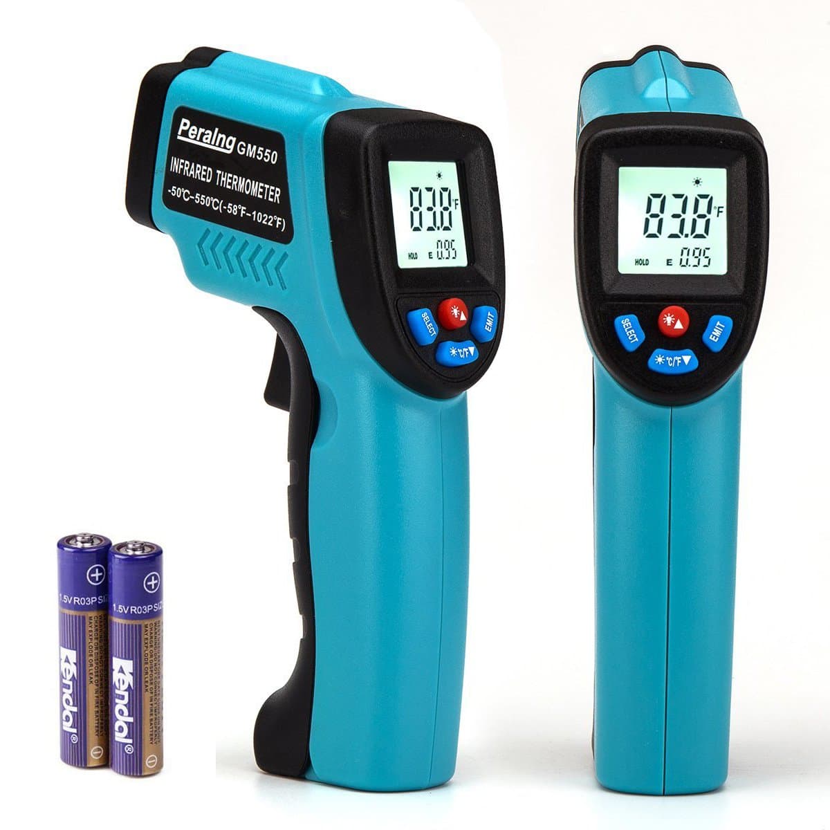 Laser Infrared Thermometer Peralng -58℉-1022℉ Non-Contact IR Temperature Gun Accurate LCD Digital Display Backlight