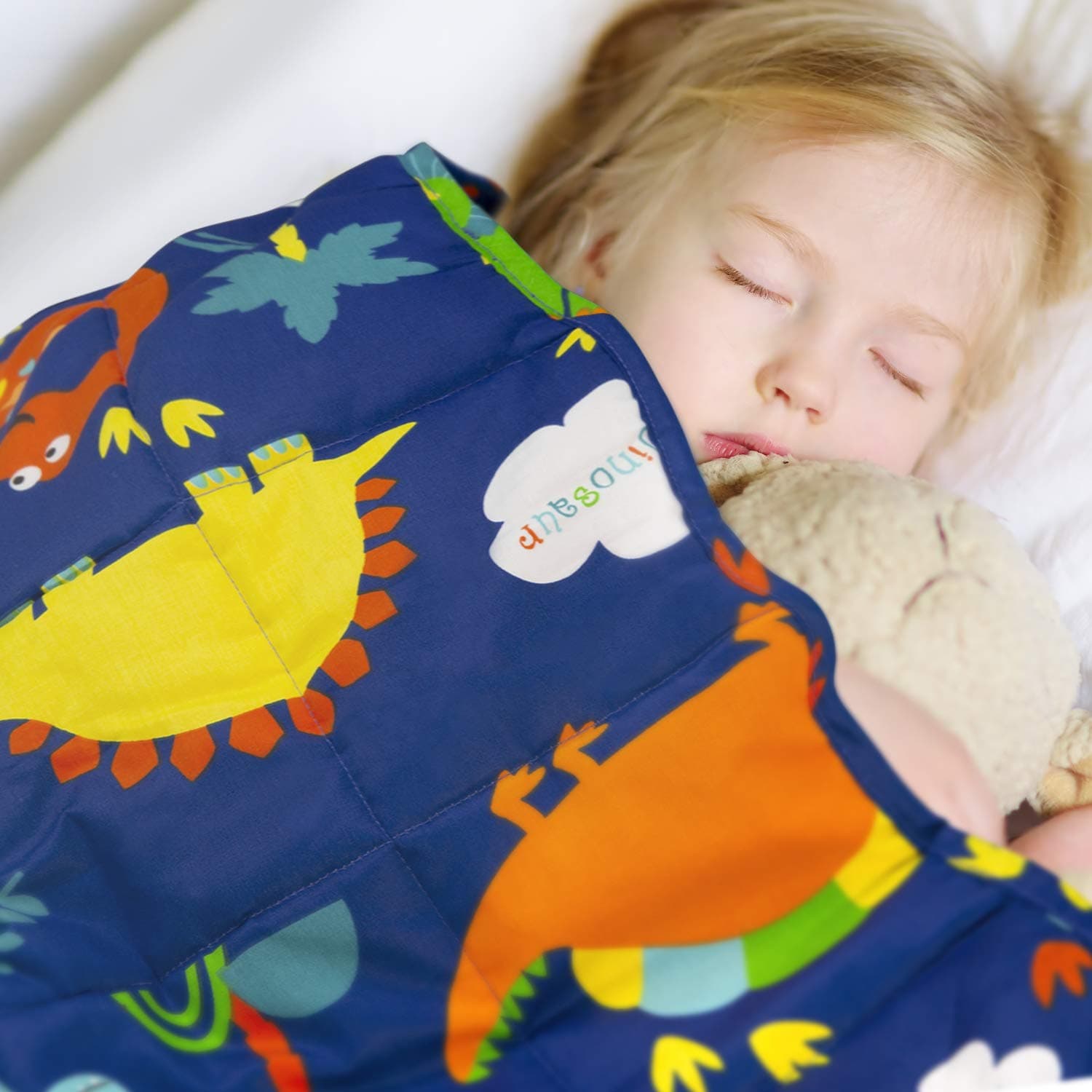 Premium Kids Weighted Blanket, 100% Cotton Material with Glass Beads, Hypo-Allergenic, Quiet & Durable (7 lbs, 41 x 60 Size)