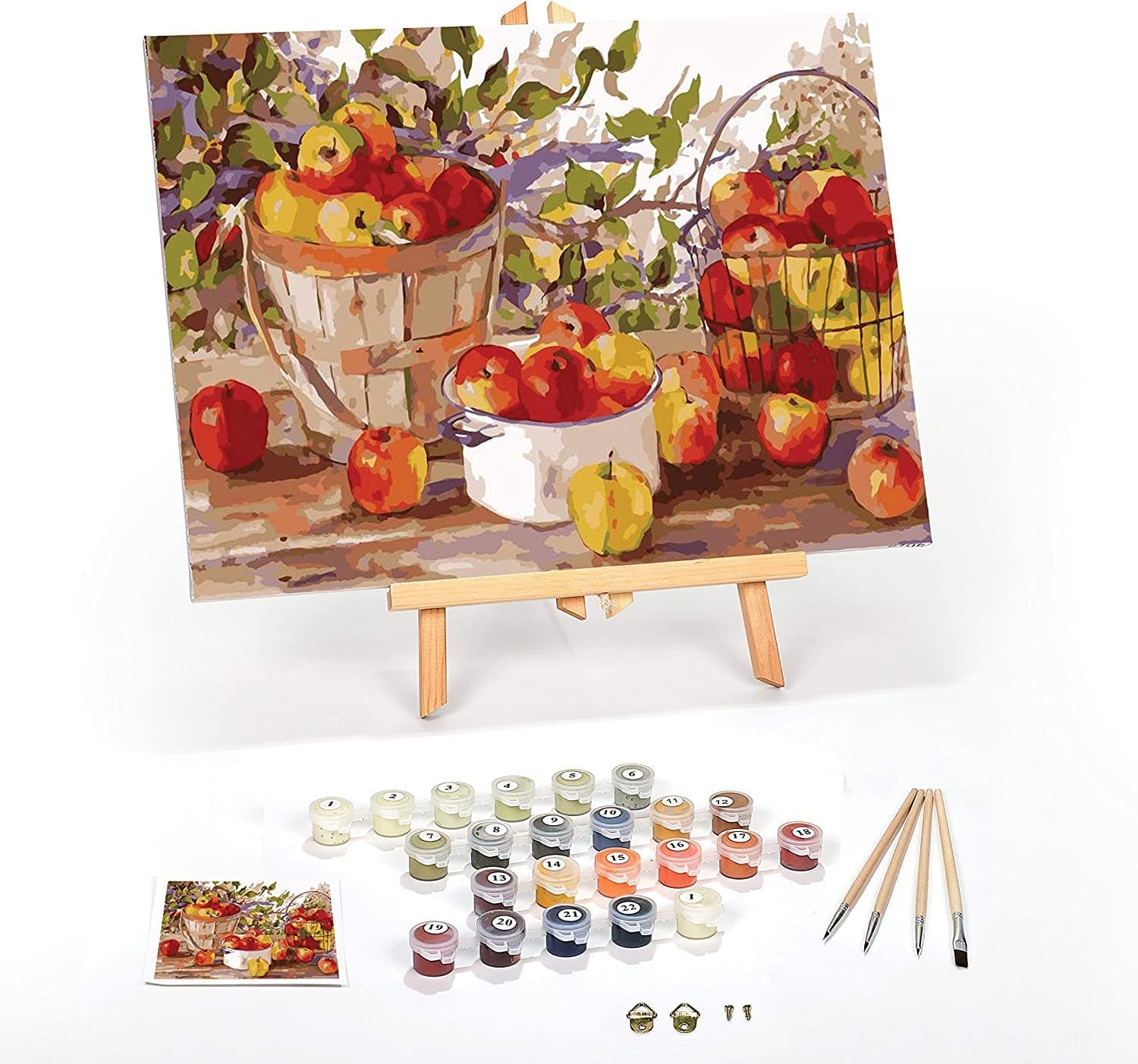 Paint by Numbers for Adults: Beginner to Advanced Number Painting Kit - Fun DIY Adult Arts and Crafts Projects - Kits Include - Apple Harvest (Apple Harvest, 16" x 20" Framed)