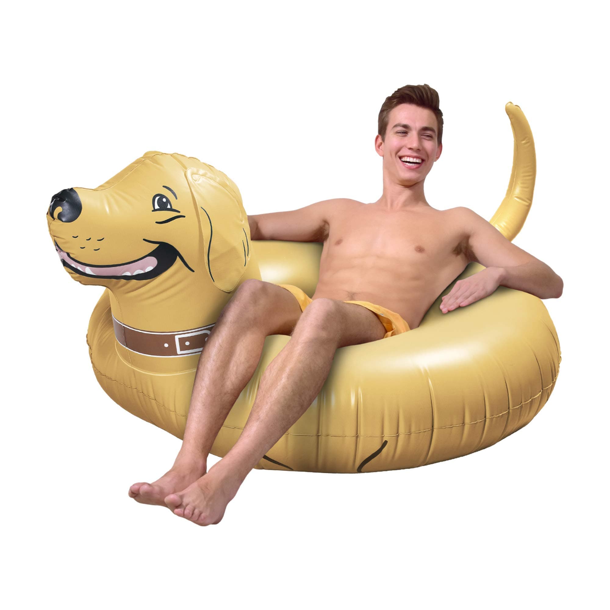 GoFloats Buddy The Dog Party Tube Inflatable Raft, Float in Style (for Adults and Kids)