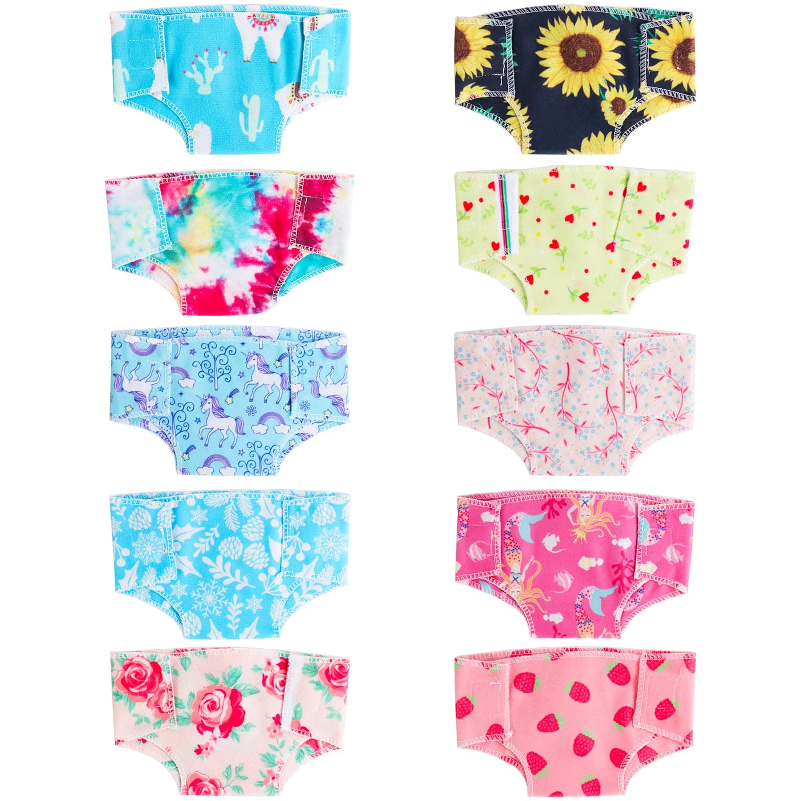 ONEST 10 Pieces Doll Diapers Dolls Underwear and Underpants for 14-18 Inch Dolls
