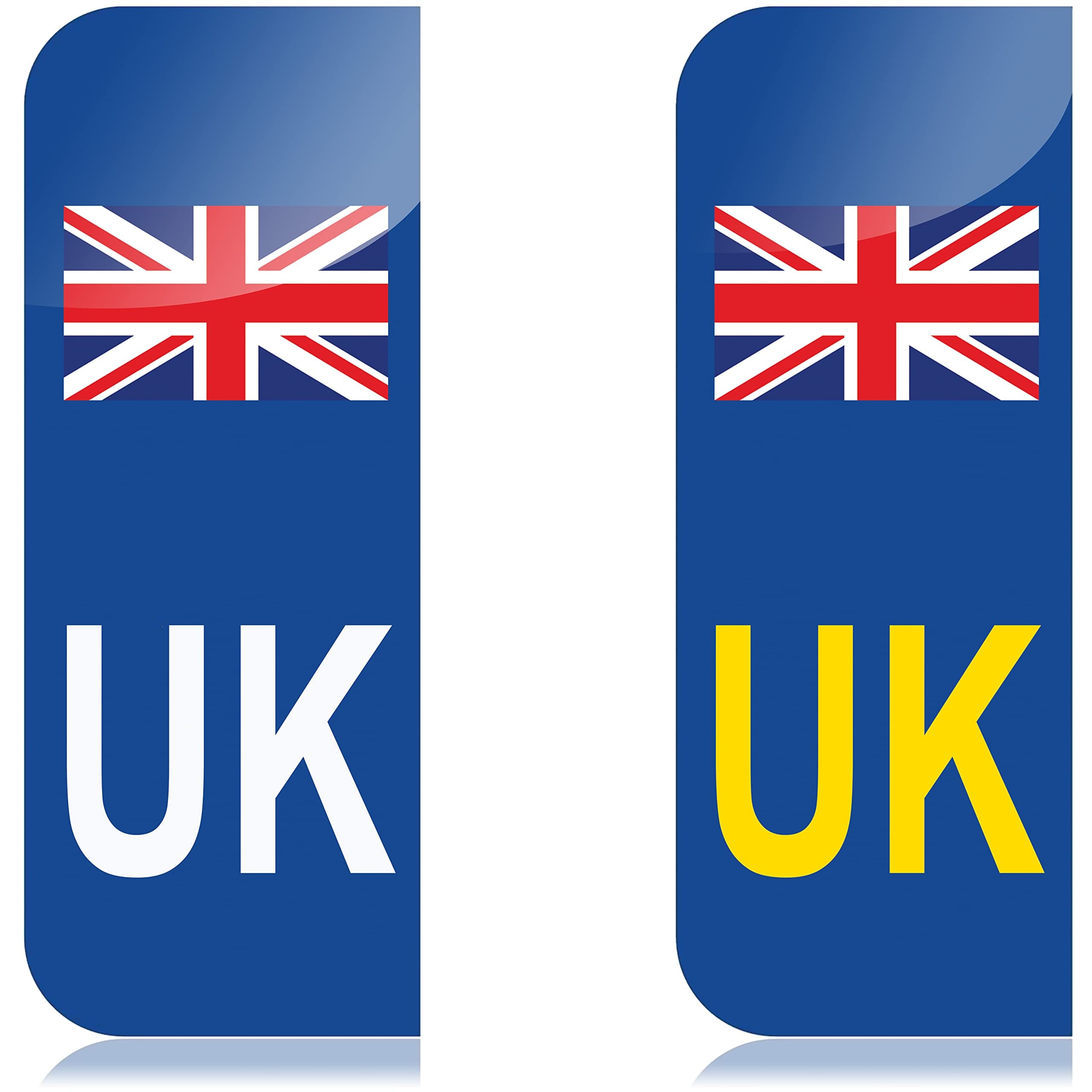 UK Number Plate Stickers for Europe and UK Car Stickers, Gloss Laminated, Perfect Size