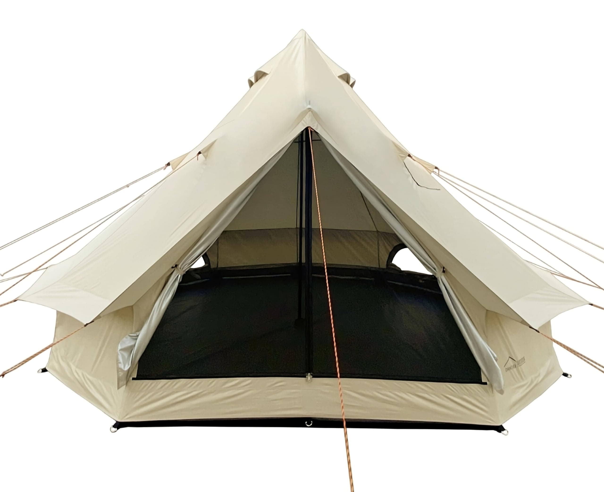 DANCHEL OUTDOOR B2 Lightweight 4 Season Yurt Tent Glamping Tent with Sealed Stove Jack for Camping, 4-6 Person 300D Oxford Bell Tent Teepee Hot Tent for Adults 28.6lbs,13x13x8.2ft