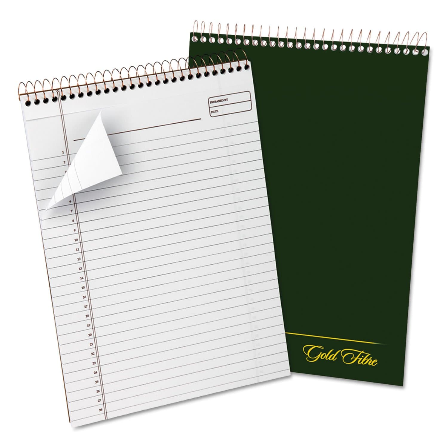 Ampad Gold Fibre Classic, Wirebound Planner Pad, Size 8-1/2 x 11-3/4, Red Cover, Legal Ruling, 70 Sheets per Pad (20-811),White