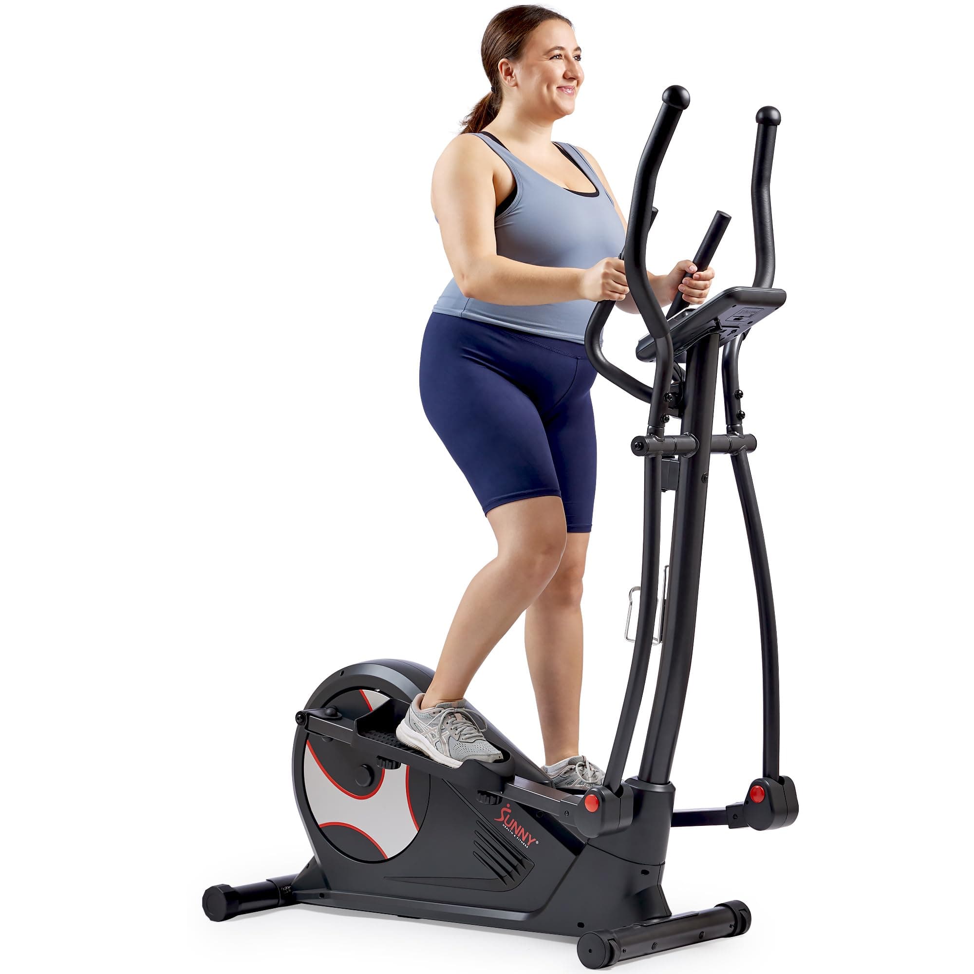 Elliptical Machine with Extended Stride, Ultra Quiet 300 lbs Capacity Cross Training Cardio Fully Body Exercise for Home, Sunny Fit App Access, Optional 12" or 16" Stride Length