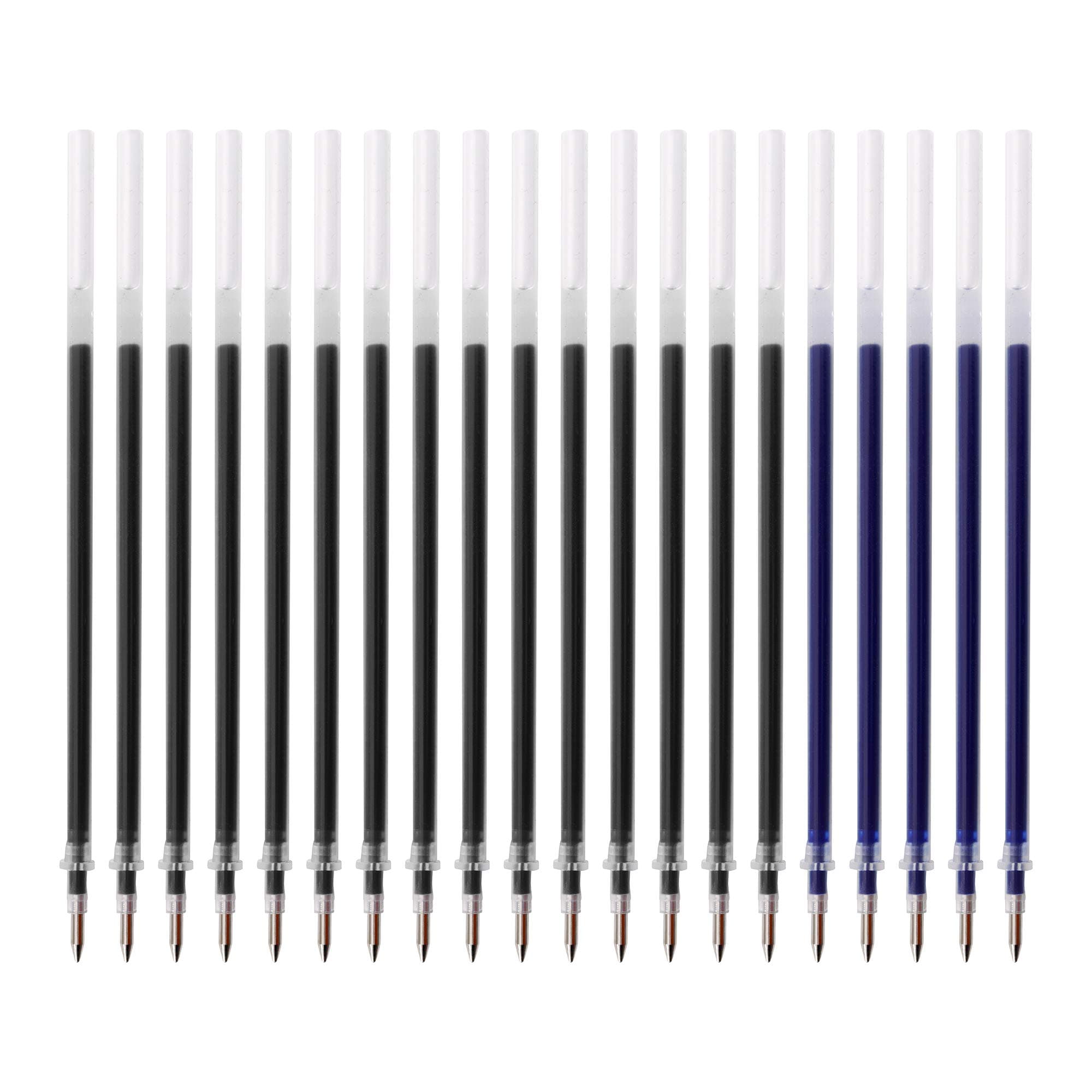 MiSiBao Gel Ink Rollerball Pens Refills Medium Point Pens Refill Work Pen Smooth Writing for Office, Pack of 20 (15 Black Ink and 5 Blue Ink)