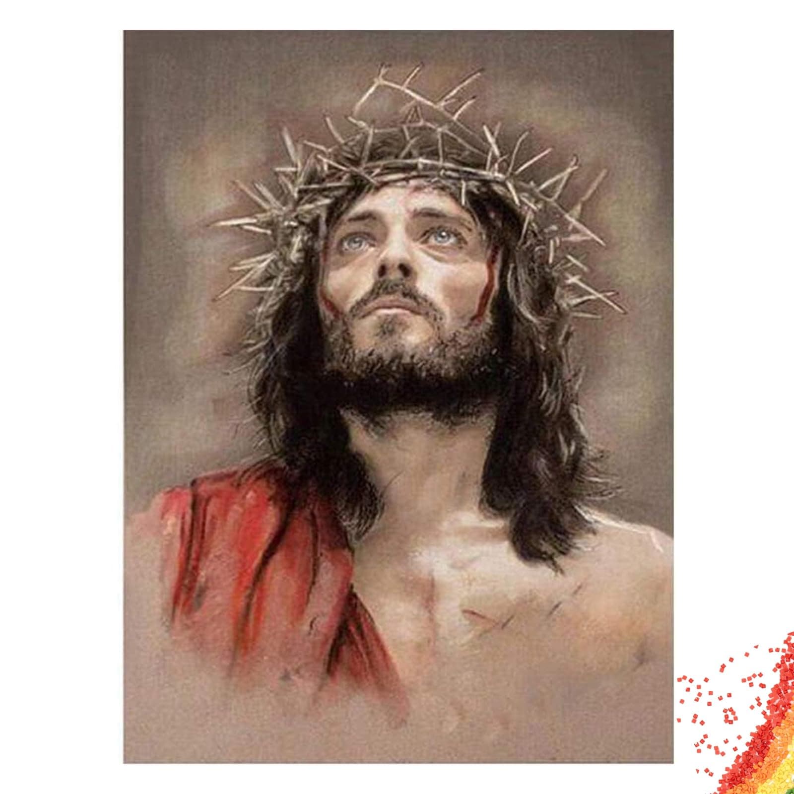 SUNKOO DIY 5D Jesus Diamond Art Painting Kits Jesus Paint with Diamonds Kit Full Drill Jesus Diamonds Art Kit for Adults,12×16 inches