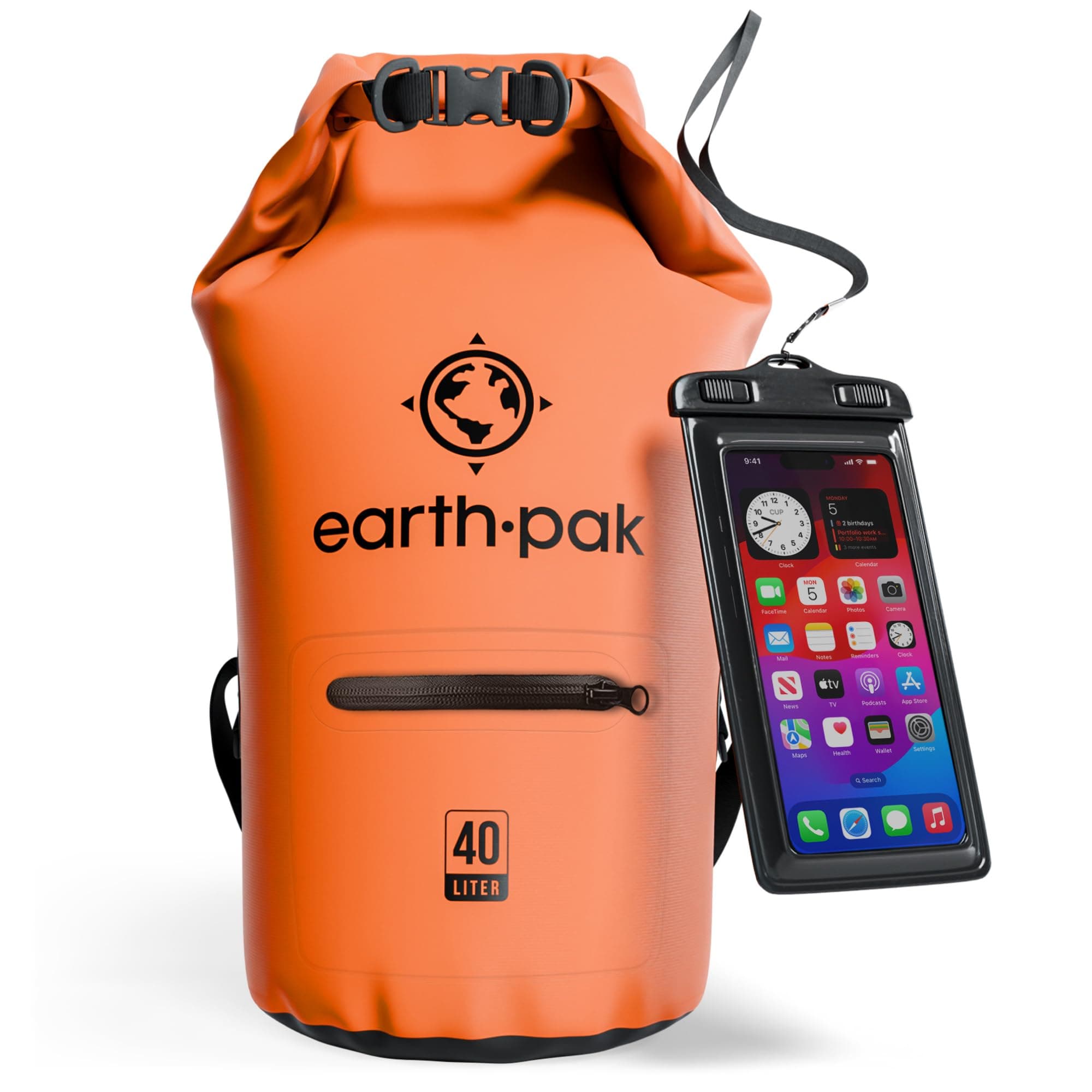 Earth Pak Waterproof Dry Bag with Zippered Pocket - Waterproof Dry Bag Backpack Keeps Gear Dry