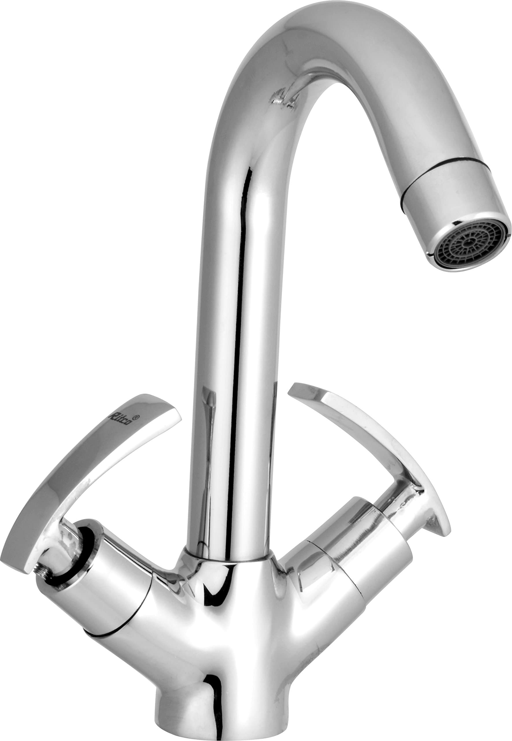 Ritco Brass Mixer For Wash Basin And Sink, Silver, Flawless Casting Finish