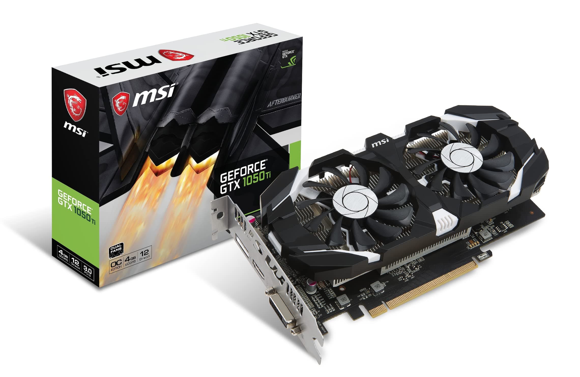 MSI Computer V809 2277R Video Card GTX 1050 TI 4GT OC, Black/Silver, 4GB