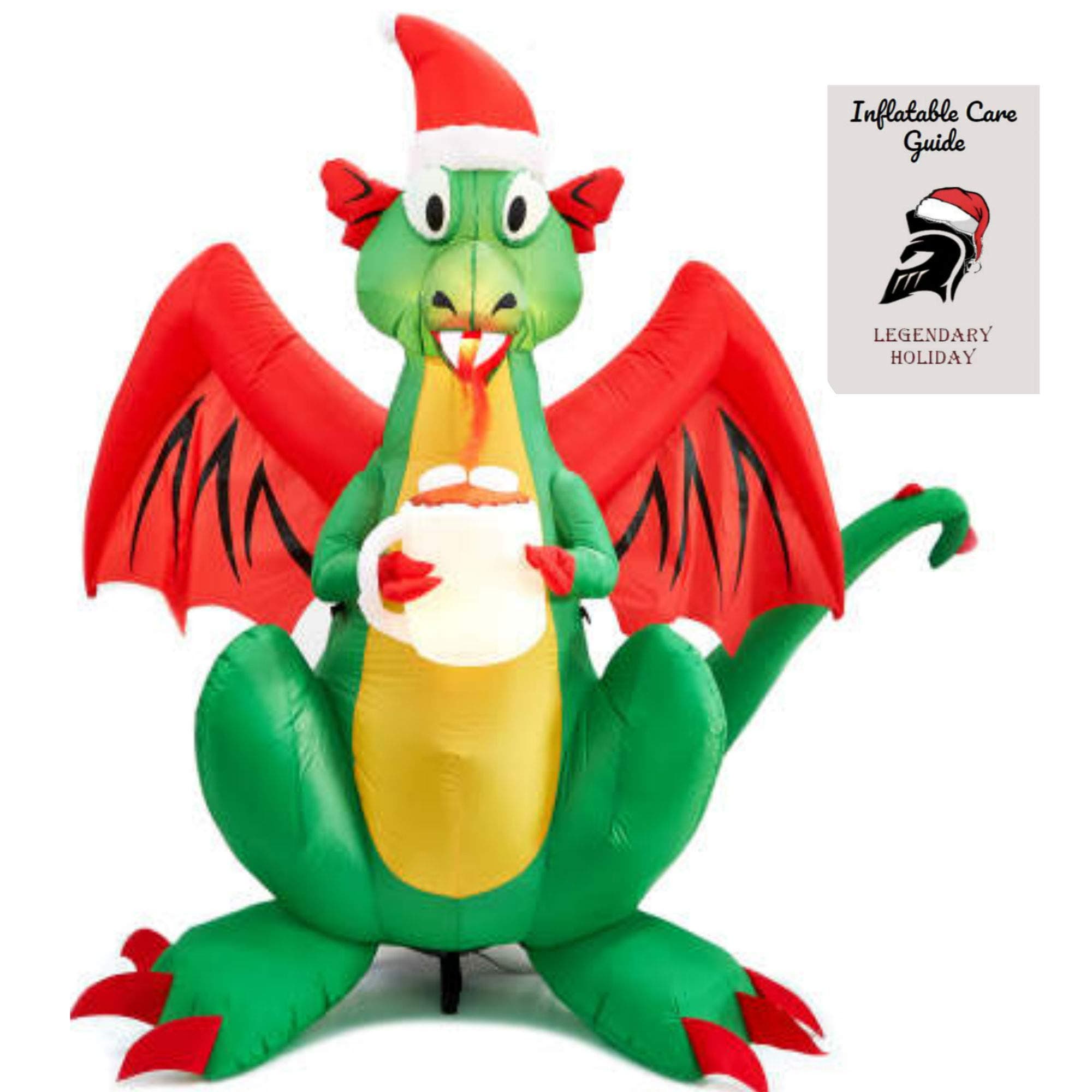 Christmas Fire Breathing Dragon Inflatable 6 ft Inflatable Care Guide