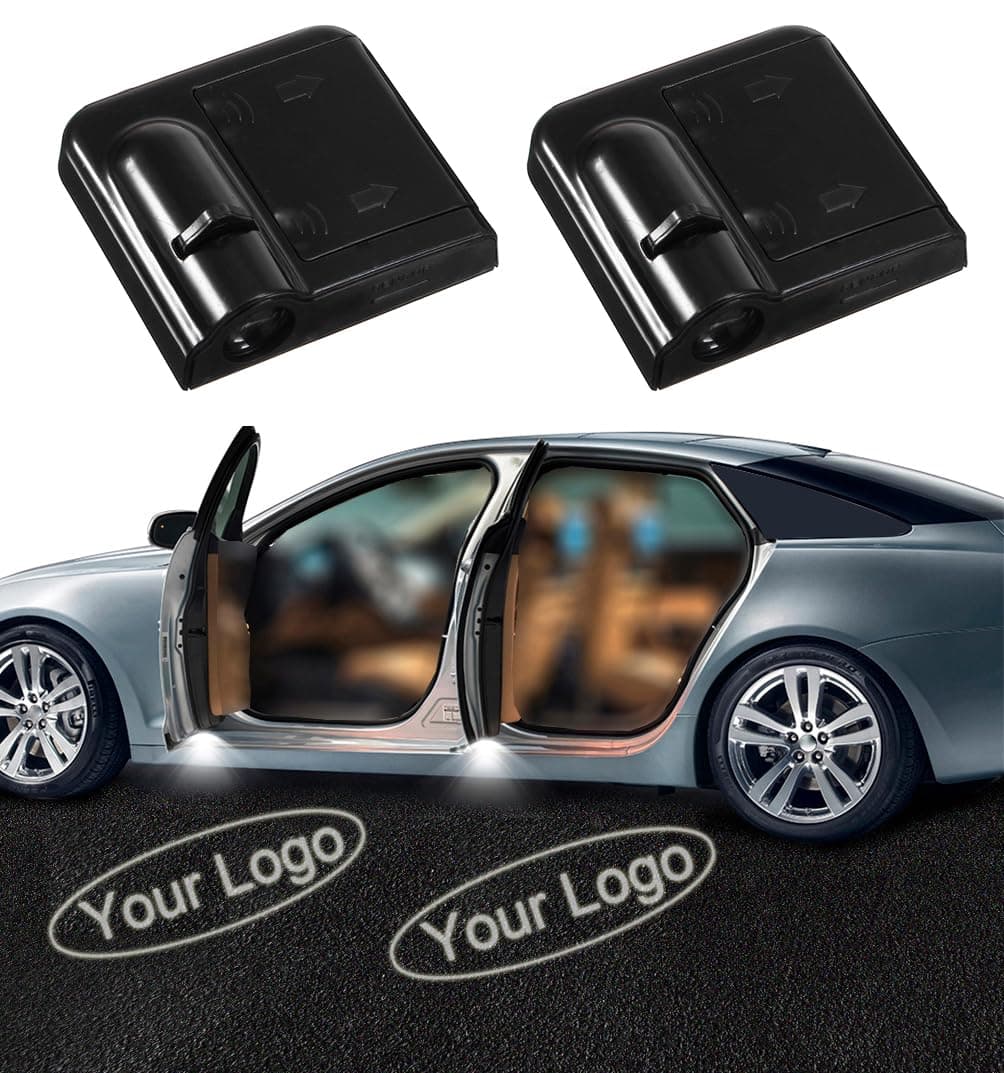2Pcs Custom Logo LED Projector Car Door Step Courtesy Welcome Lights