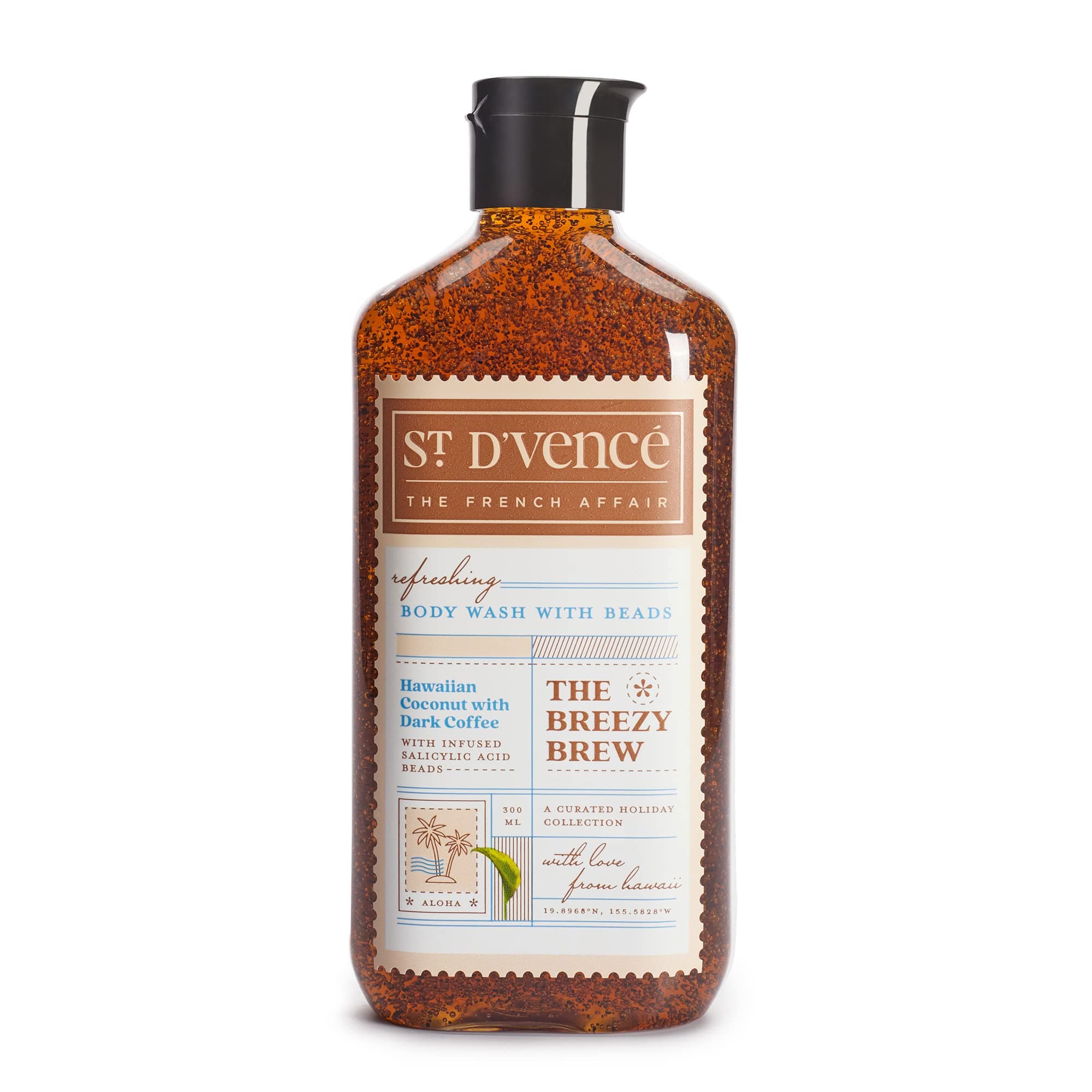 St. D’vence Breezy Brew Body Wash Shower Gel for Women & Men with Coffee & Coconut | Paraben & SLS Free | Exfoliating & Moisturizing Body Wash for Dry Skin - 300 ml