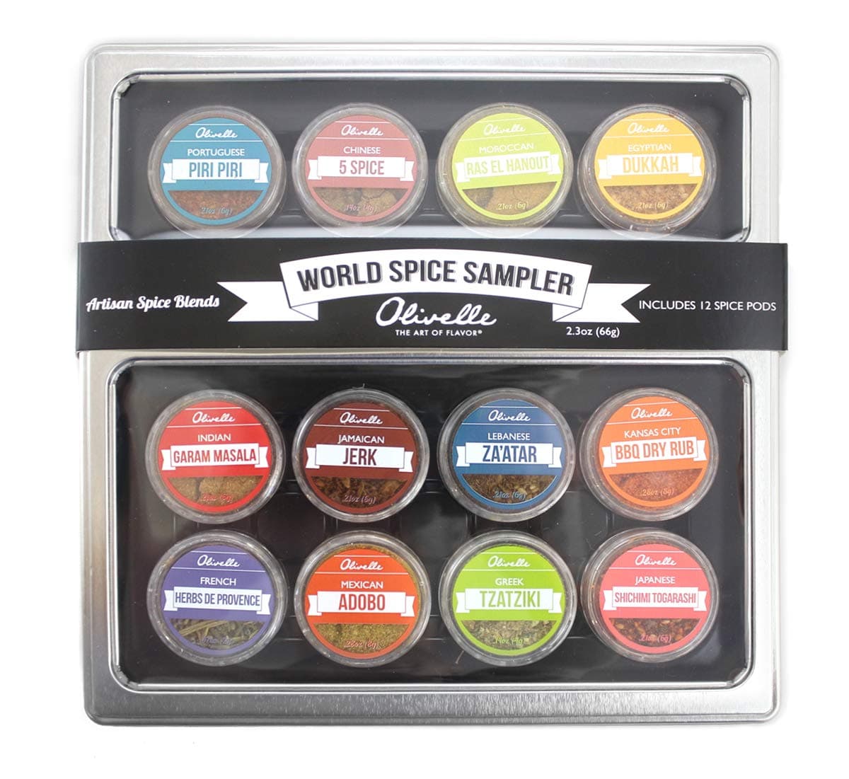 Olivelle World Traveler Spice Collection Travel Spice Kit - 12 Artisan Spice Blends
