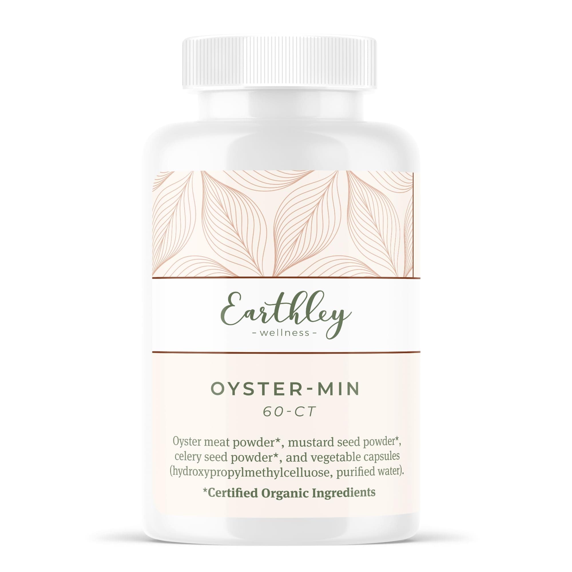 Earthley Wellness, Oyster-Min Capsules, Natural Zinc & Mineral Supplement, Promotes Energy & Mood, Rich in Antioxidants & Amino Acids, 100% Pure & Bioavailable (60 Capsules)