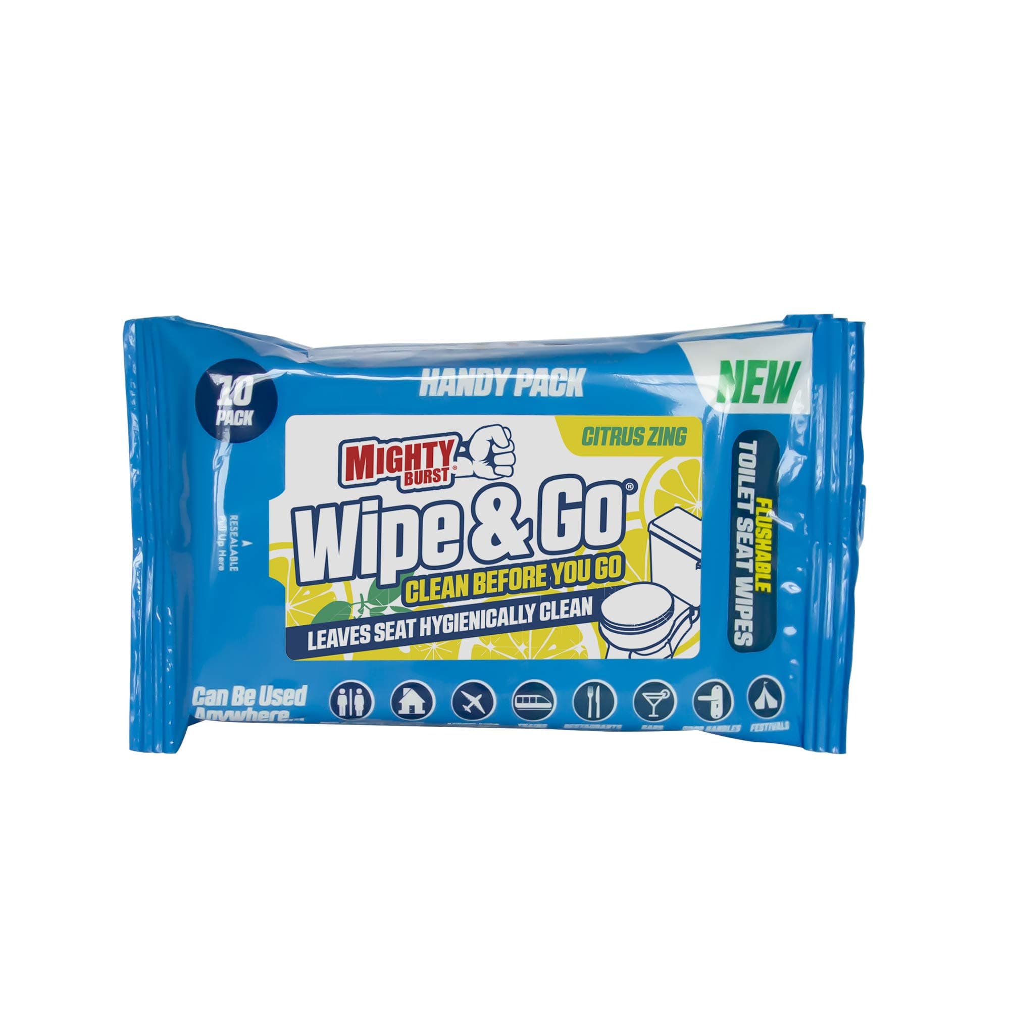 Pure Air Mighty Burst Wipe & Go Toilet Seat Wipes - 30 Count, 3 x 10 pack