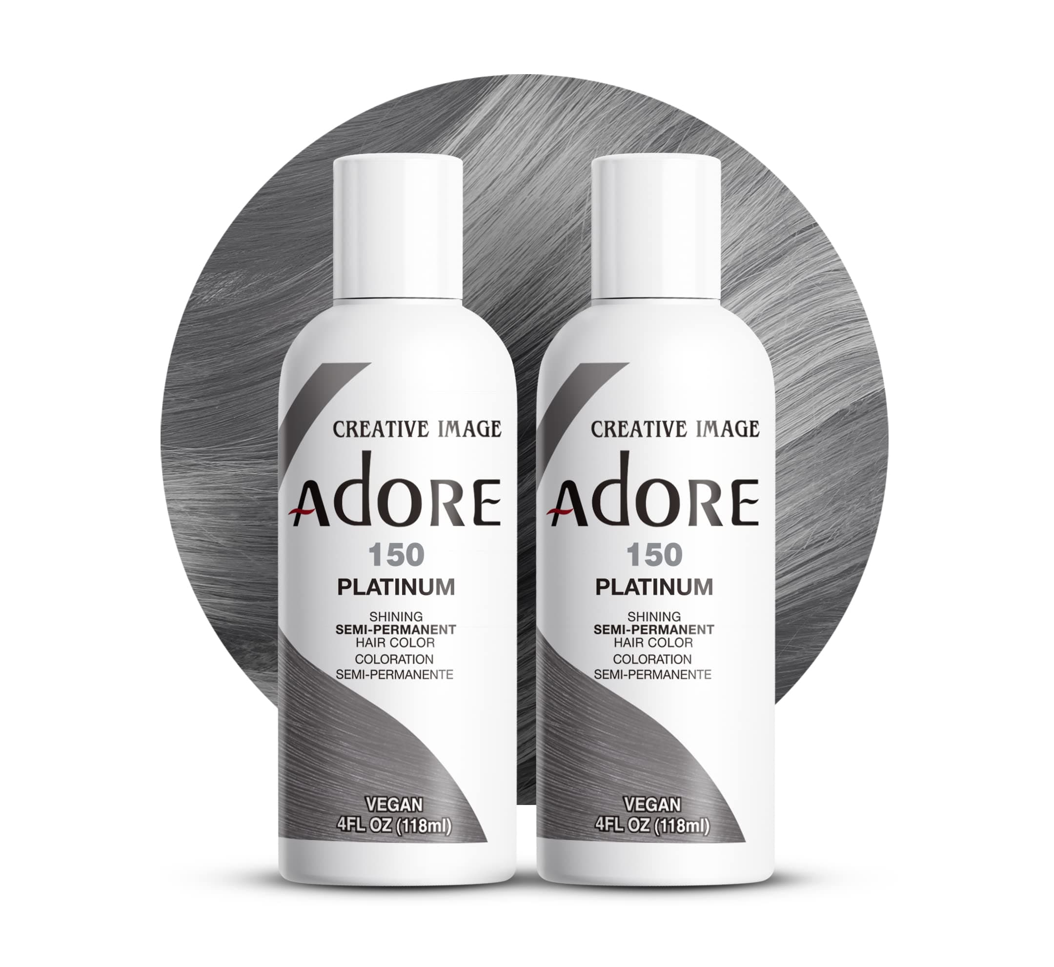 Adore Semi-Permanent Haircolor #150 Platinum 4 Ounce (118ml) (2 Pack)