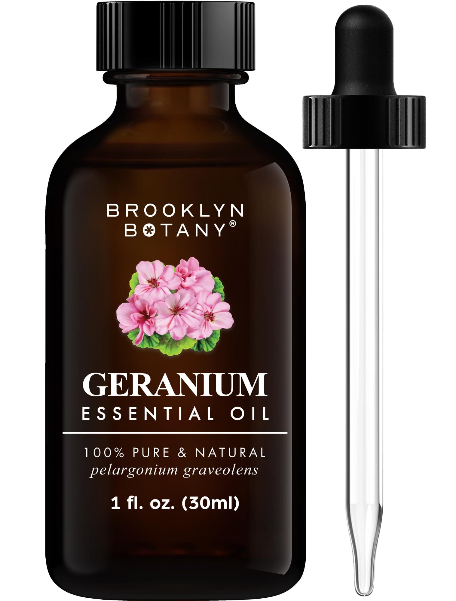 Geranium Essential Oil - 100% Pure and Natural - Premium Grade Oil with Dropper - for Aromatherapy and Diffuser - 1 Fl Oz