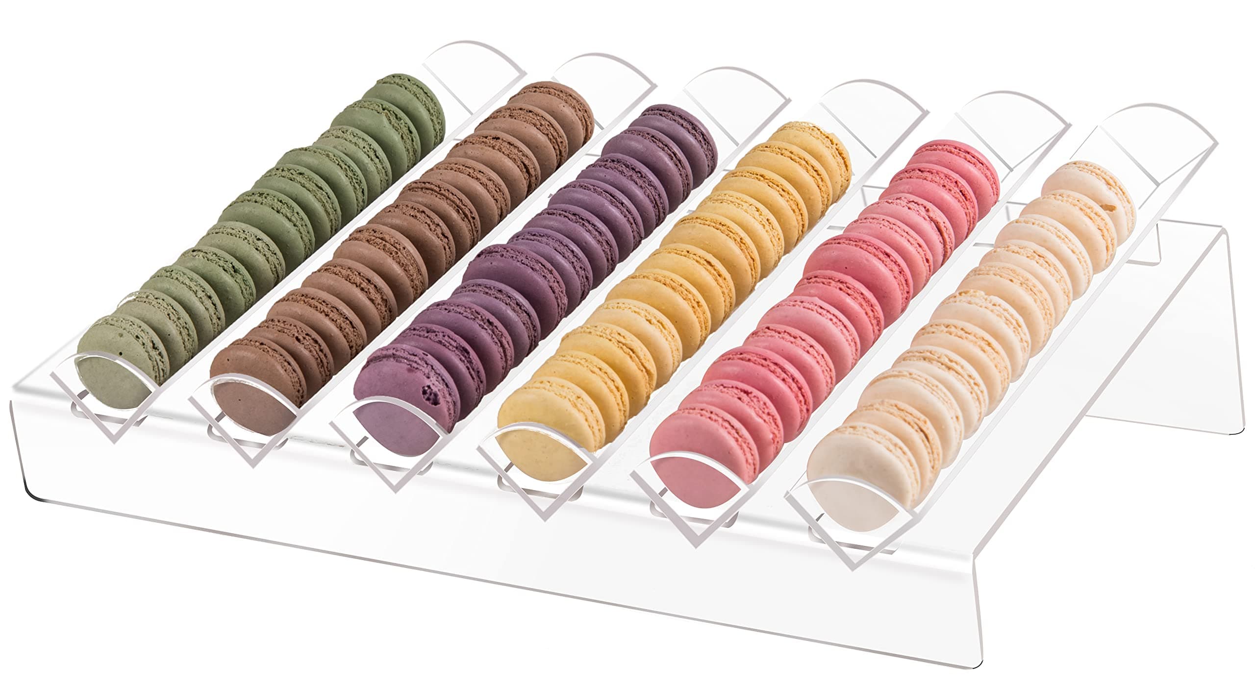 Acrylic Macaron Display Tray, Macaron Stand Cookie Display Stand with 6 Slots……